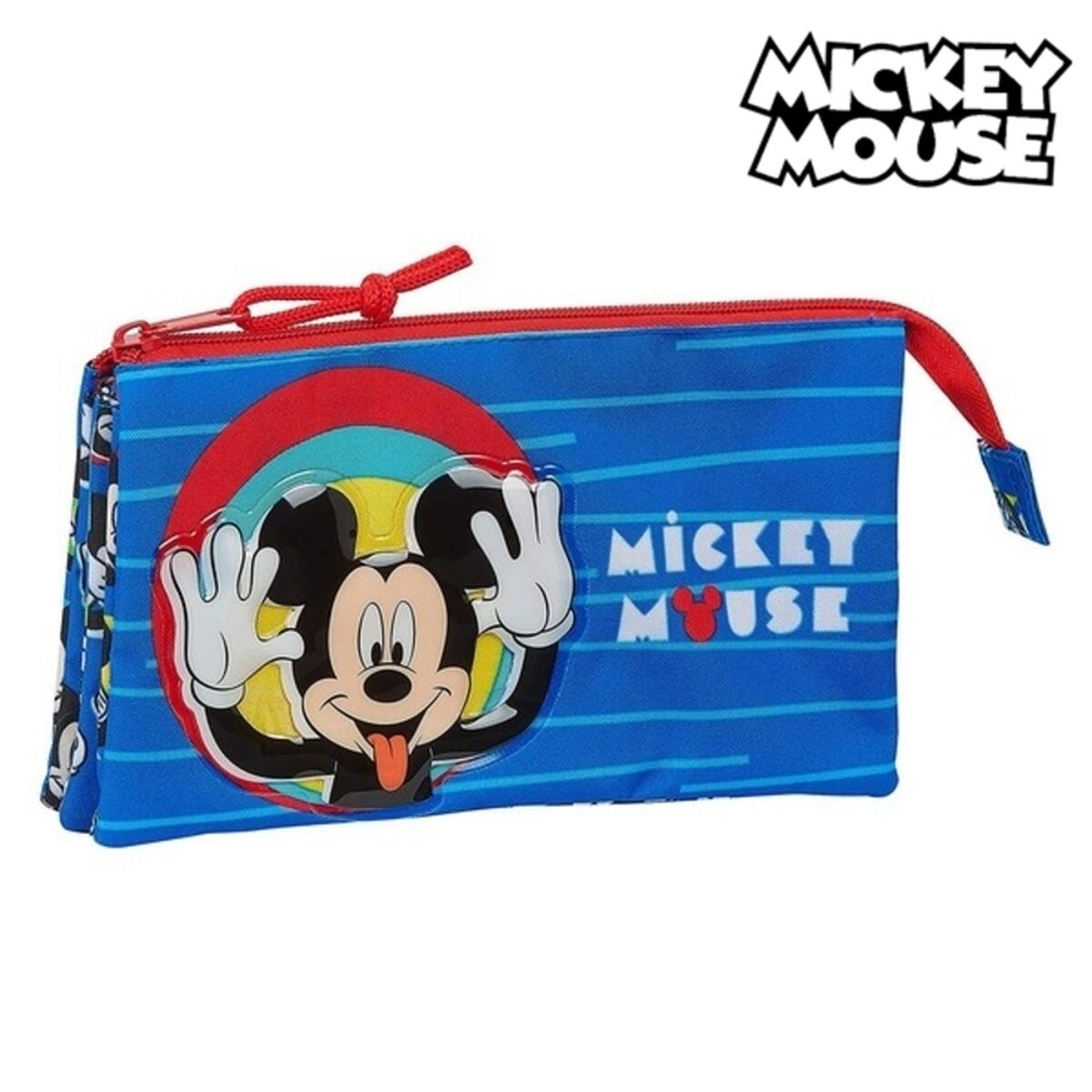 Läs mer om Tredubbel Carry-all Mickey Mouse Me time Röd Blå 22 x 12 x 3 cm