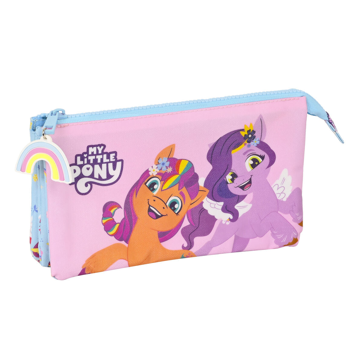 Läs mer om Tredubbel Carry-all My Little Pony Wild & free Blå Rosa 22 x 12 x 3 cm