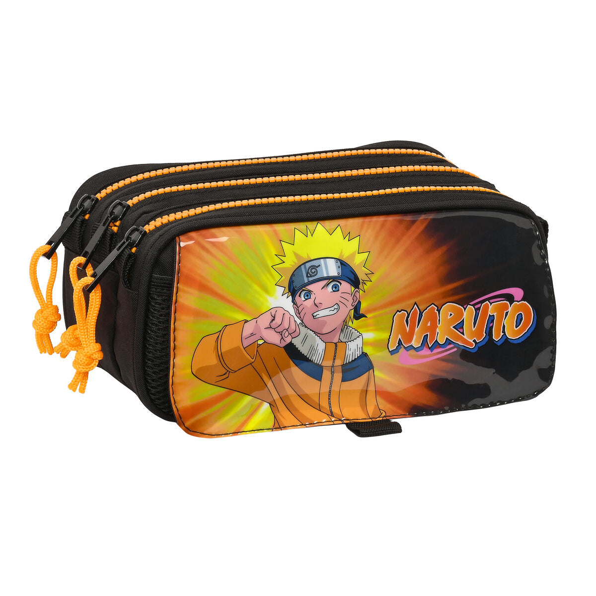 Läs mer om Tredubbel Carry-all Naruto 21,5 x 10 x 8 cm Svart Orange