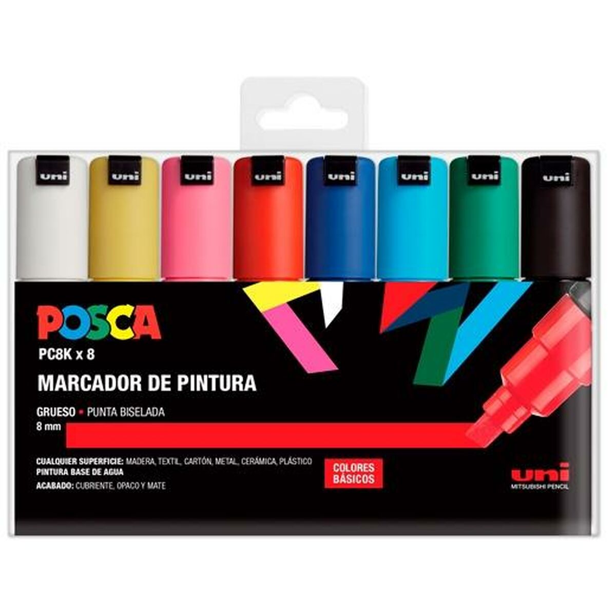 Läs mer om Tuschpennor POSCA PC-8K Multicolour 8 mm 8 Delar