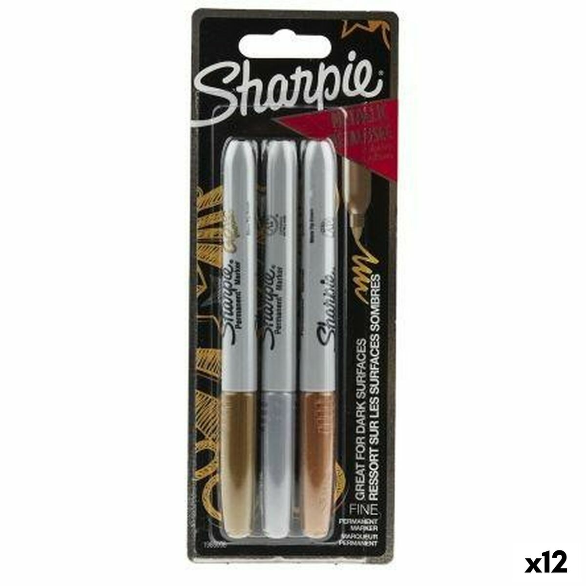 Tuschpennor Sharpie Multicolour metallic 3 Delar 1 mm