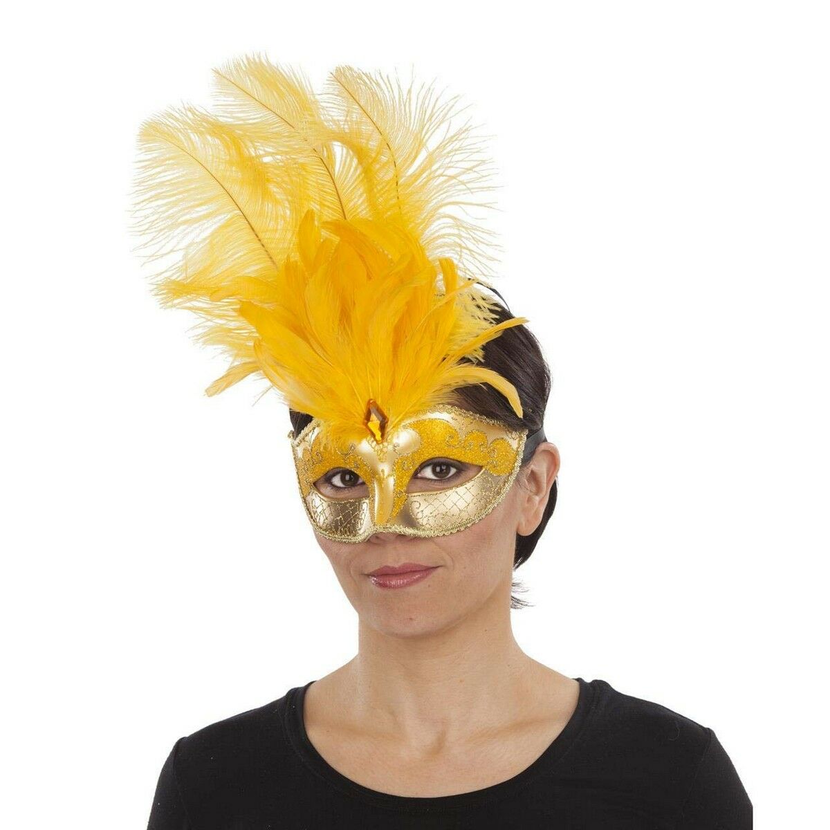 Läs mer om Venetiansk ögonmask med fjädrar My Other Me Venetiansk