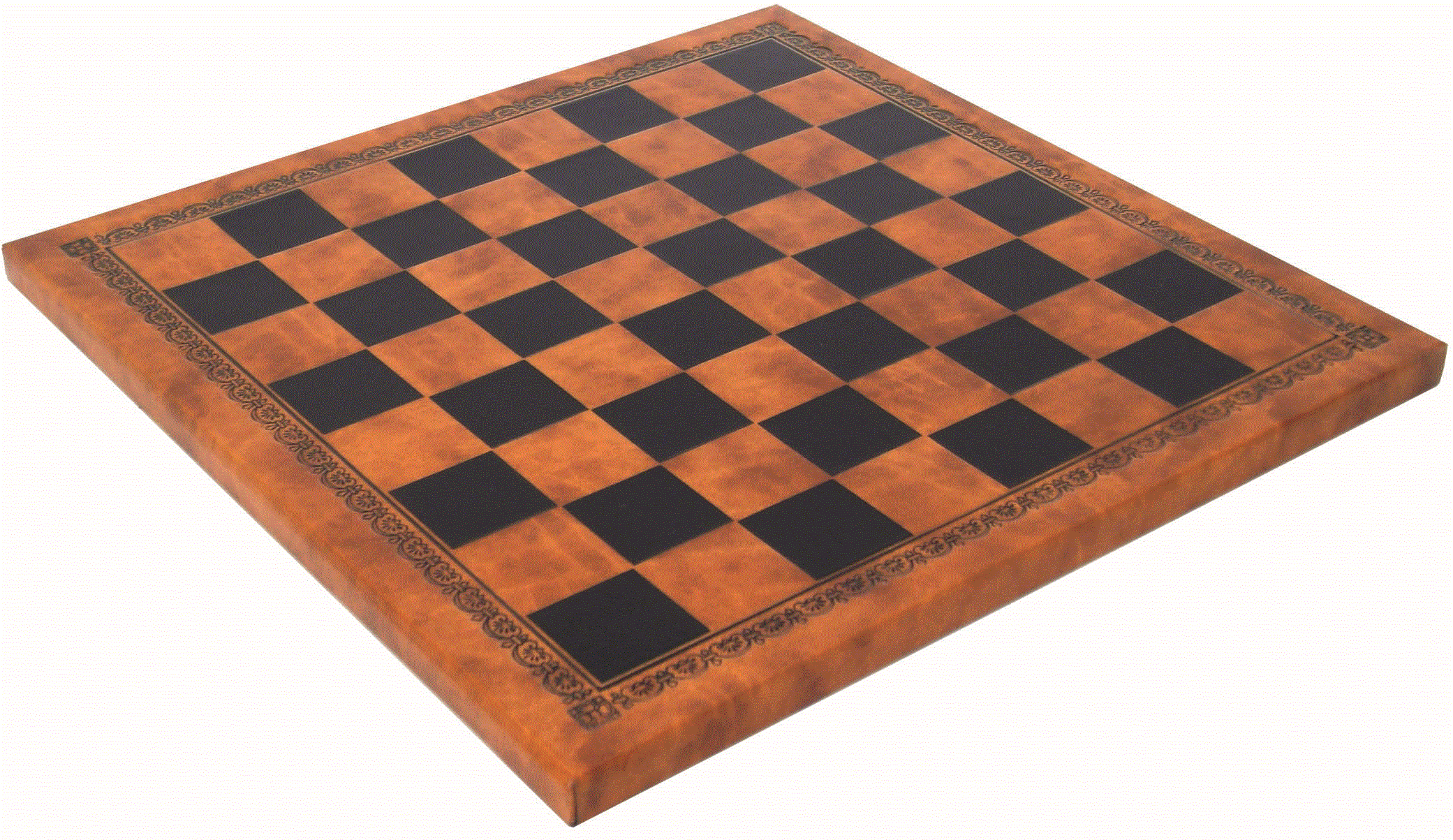 Läs mer om Schackbräde i trä med läderliknande utseende 26.5 x 26.5 cm