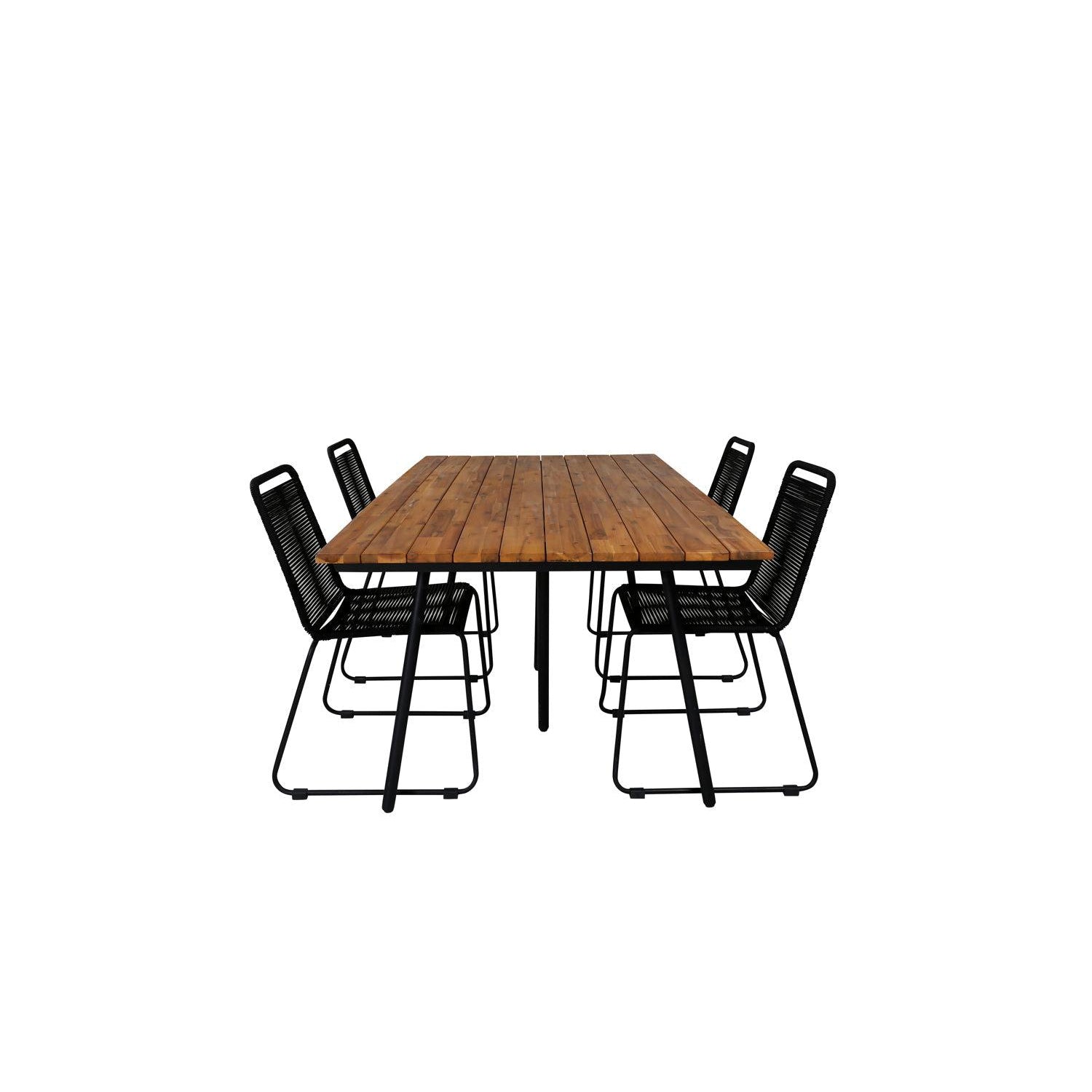 CHAN LINDOS Matbord 200x100 cm + 4 stolar | Utemöbler