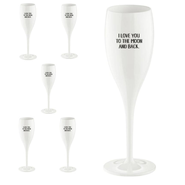 CHEERS Champagneglas – Love you to the moon – 6-pack