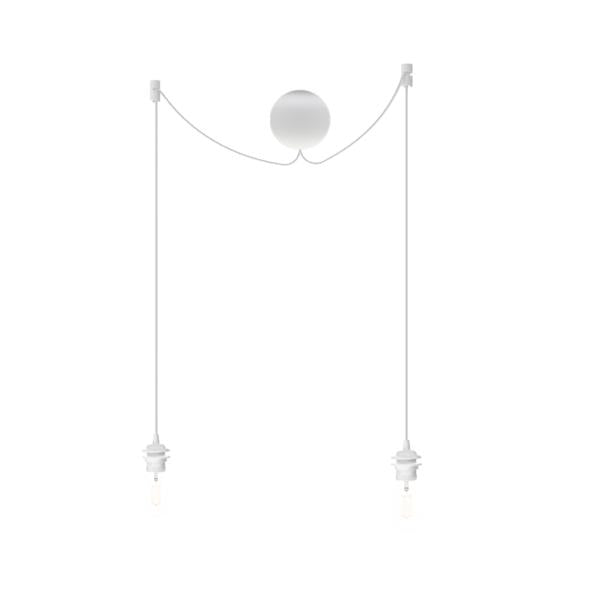 Cannonball Duo lampsladd till taklampa E27 / 2,5 meter – Vit