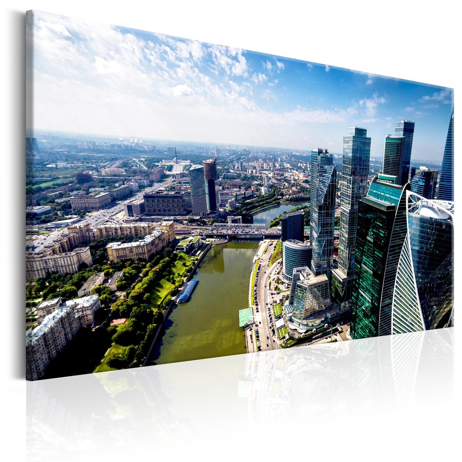 Läs mer om Canvas Tavla - Aerial view of Moscow - 60x40