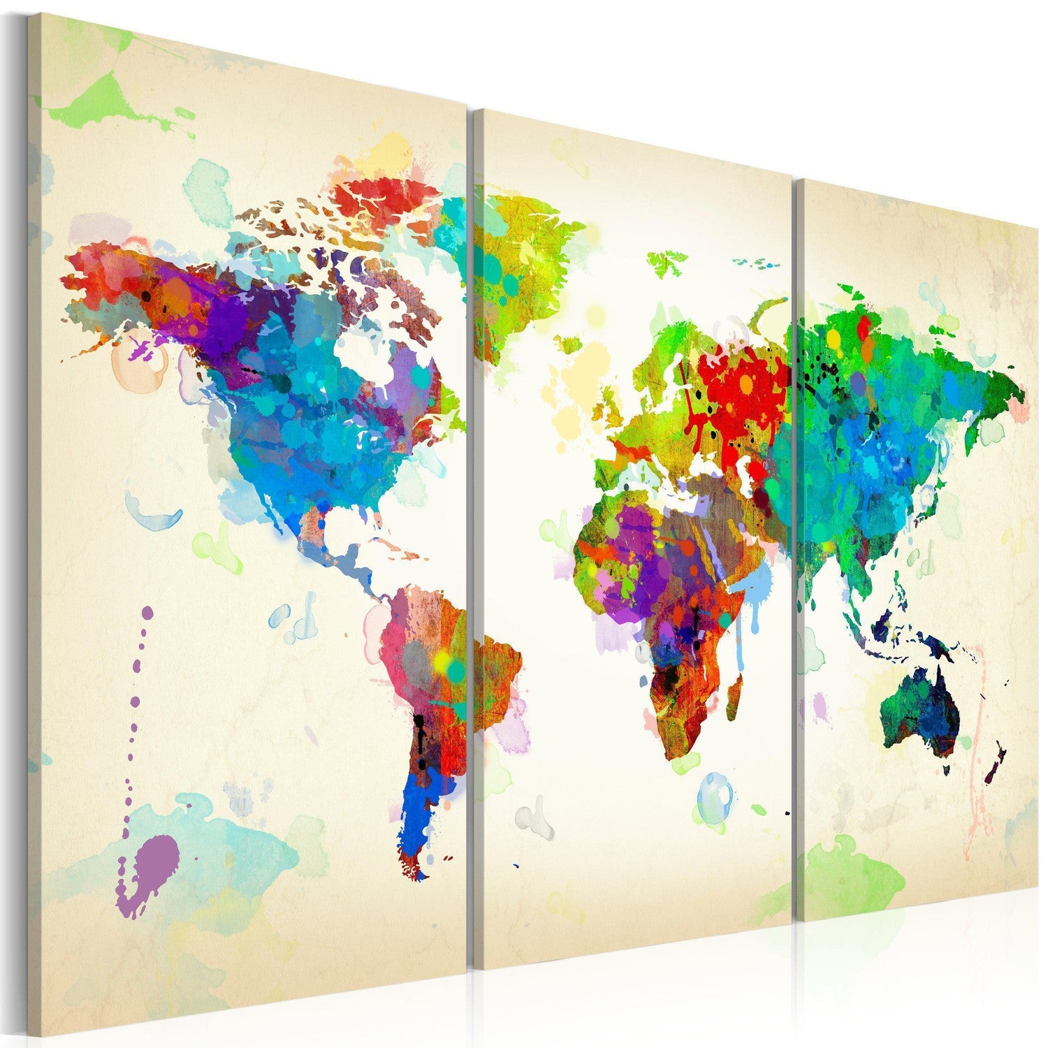 Läs mer om Canvas Tavla - All colors of the World - triptych - 60x40
