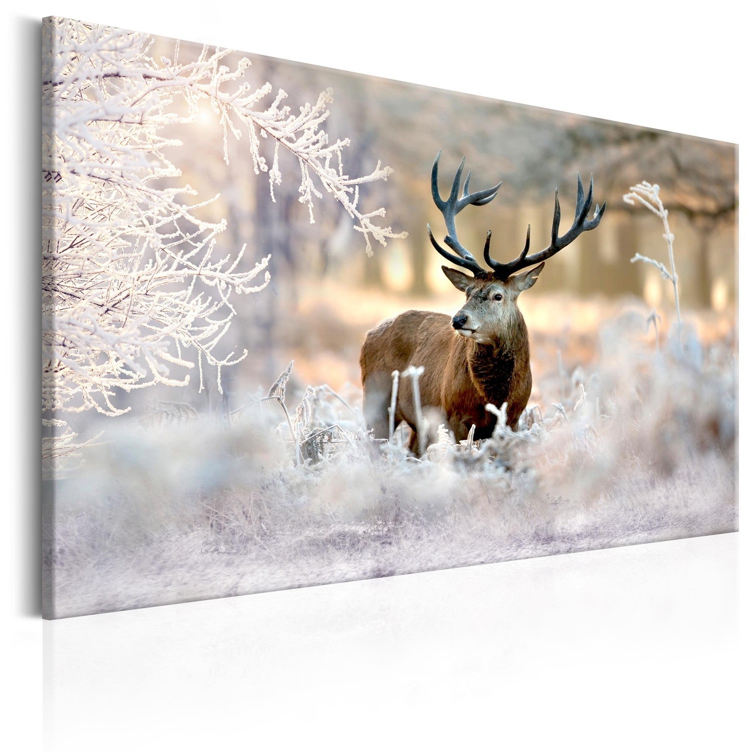 Läs mer om Canvas Tavla - Deer in the Cold - 120x80