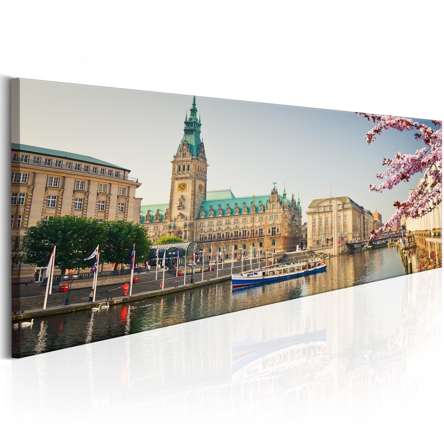 Canvas Tavla - Hamburg Town Hall - 120x40