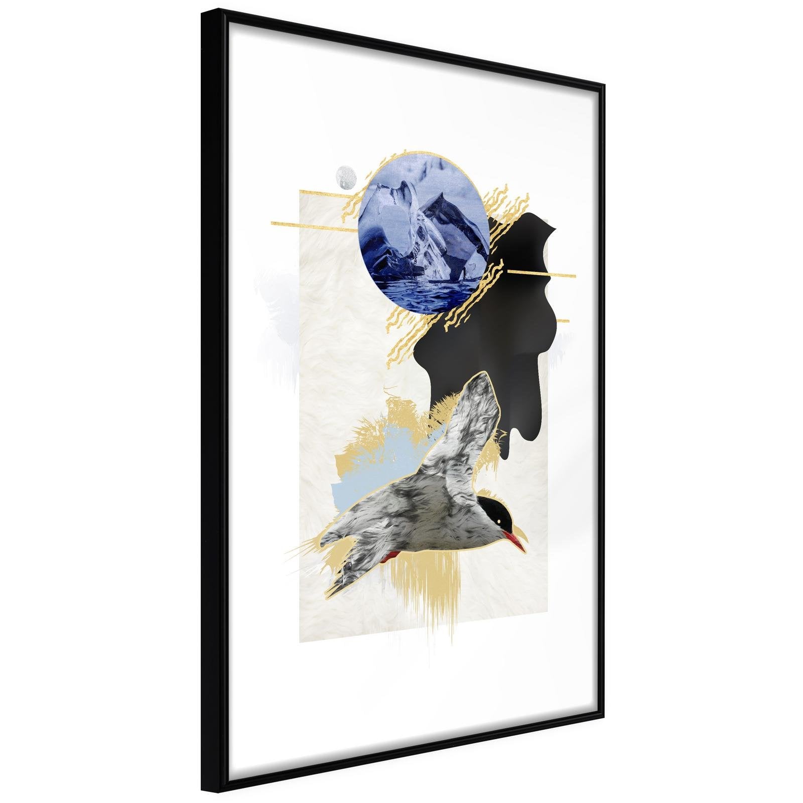 Läs mer om Inramad Poster / Tavla - Abstraction with a Tern - 20x30 Svart ram