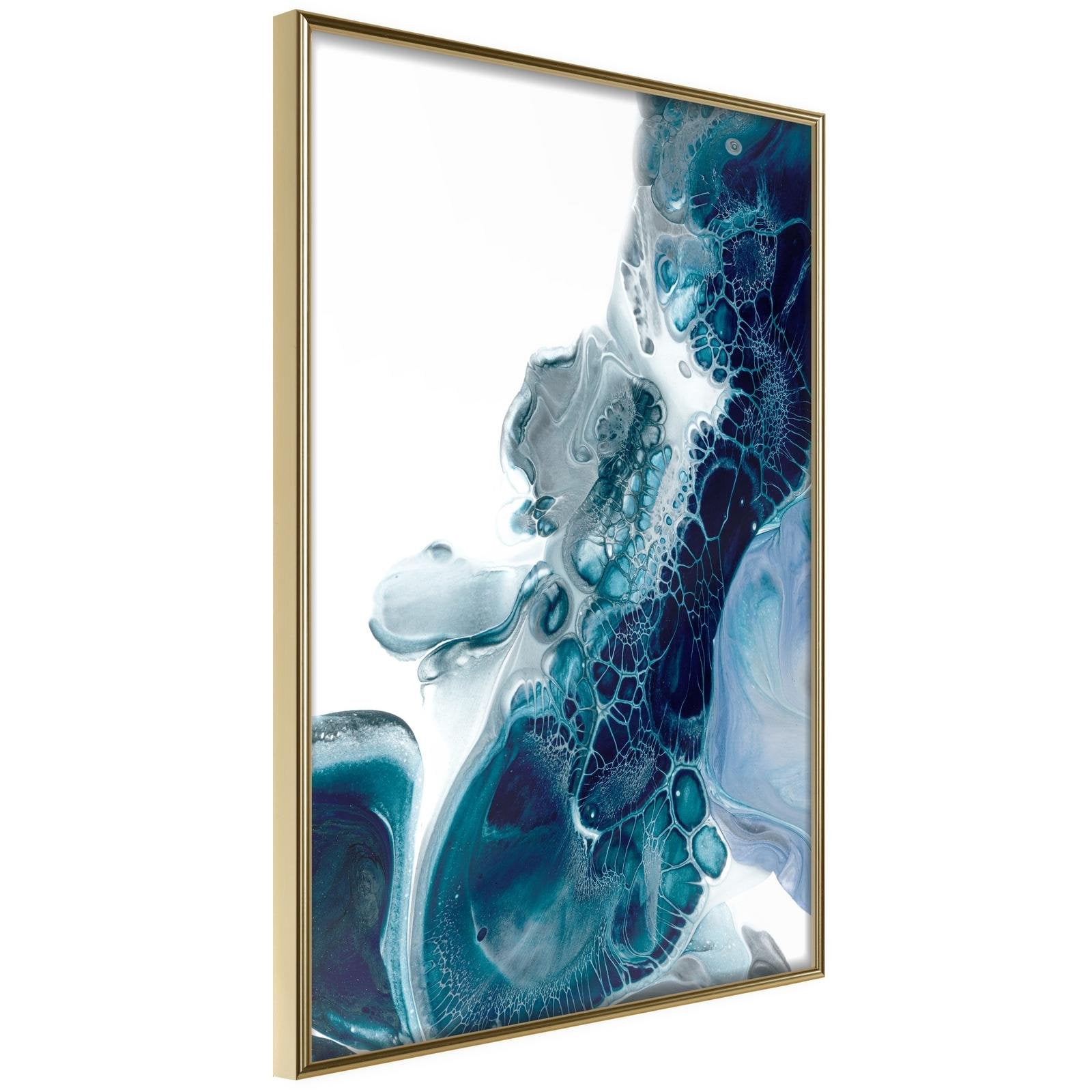 Inramad Poster / Tavla - Acrylic Pouring I - 40x60 Guldram