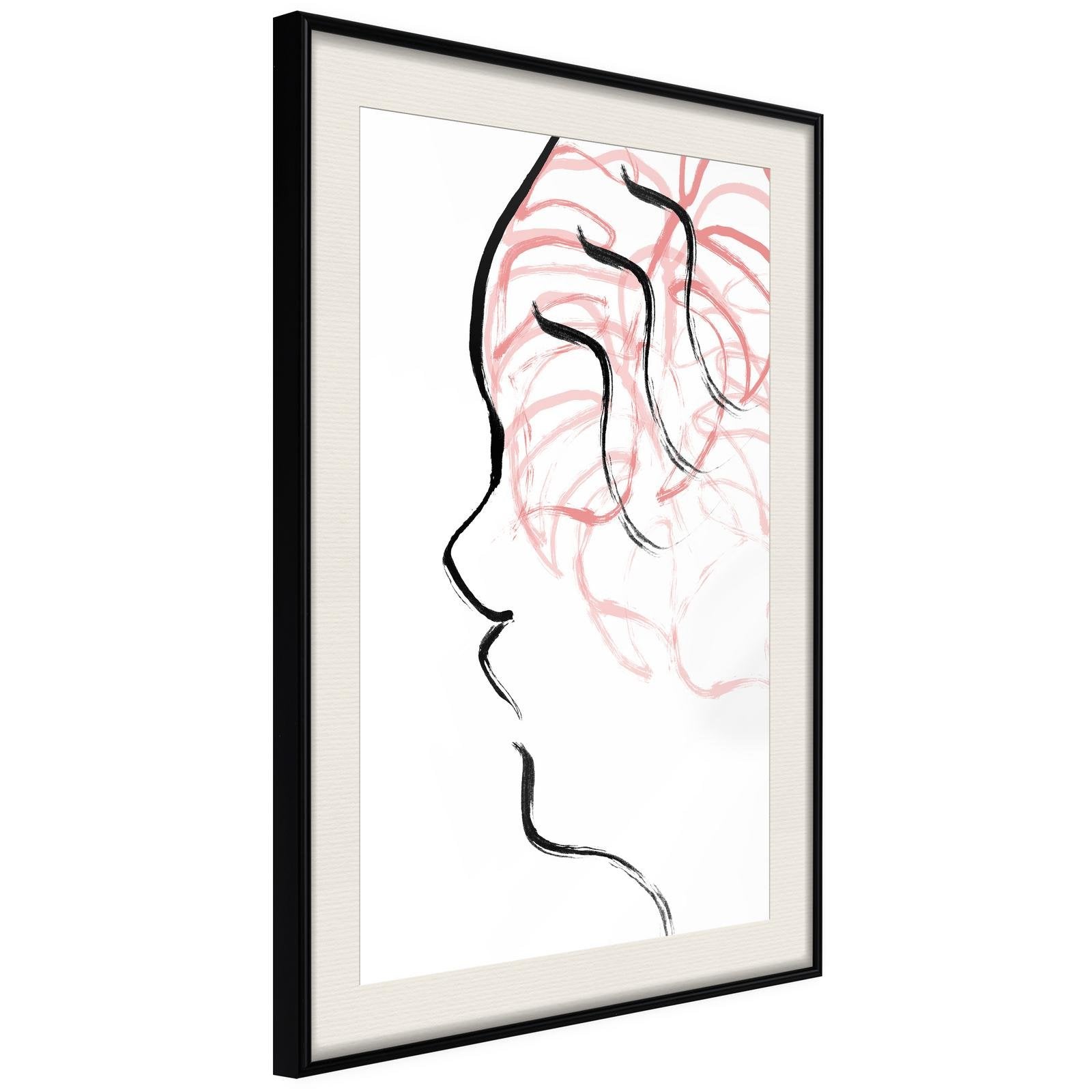 Inramad Poster / Tavla - Agitated Thoughts - 30x45 Svart ram med passepartout