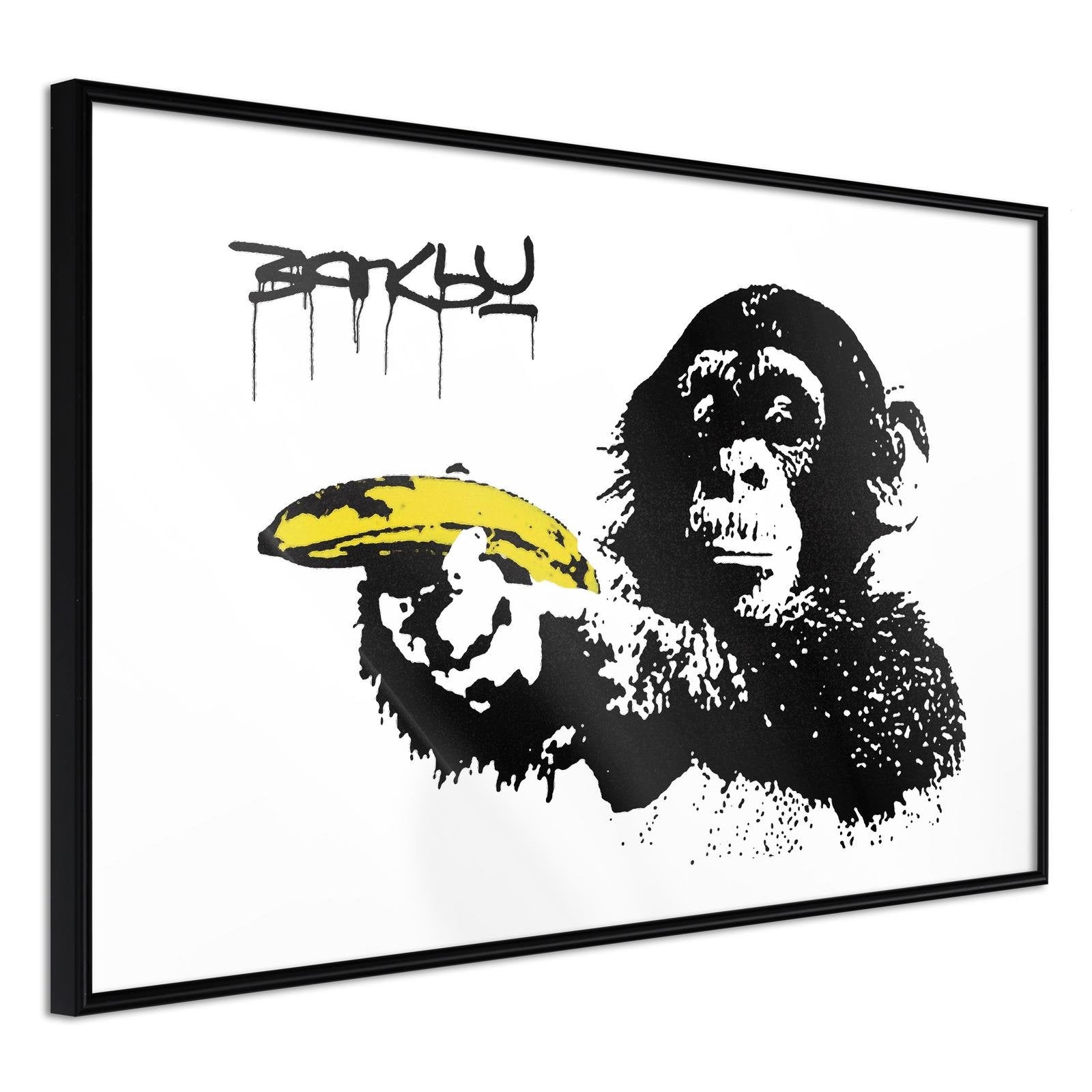 Inramad Poster / Tavla - Banksy: Banana Gun II - 30x20 Svart ram