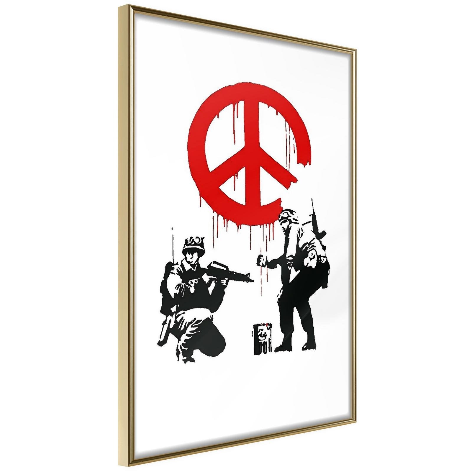 Läs mer om Inramad Poster / Tavla - Banksy: CND Soldiers I - 20x30 Guldram