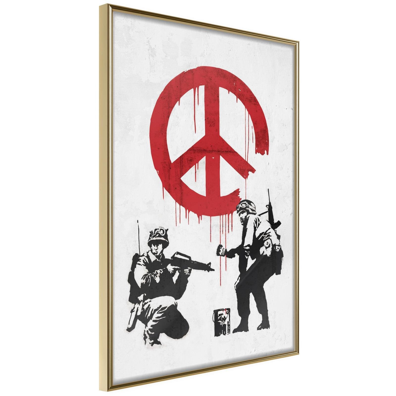 Läs mer om Inramad Poster / Tavla - Banksy: CND Soldiers II - 30x45 Guldram