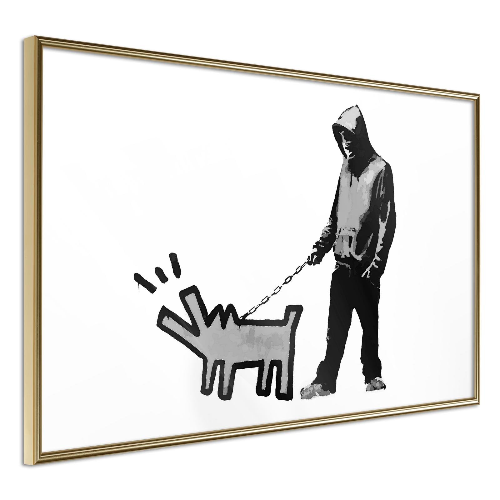 Läs mer om Inramad Poster / Tavla - Banksy: Choose Your Weapon - 90x60 Guldram