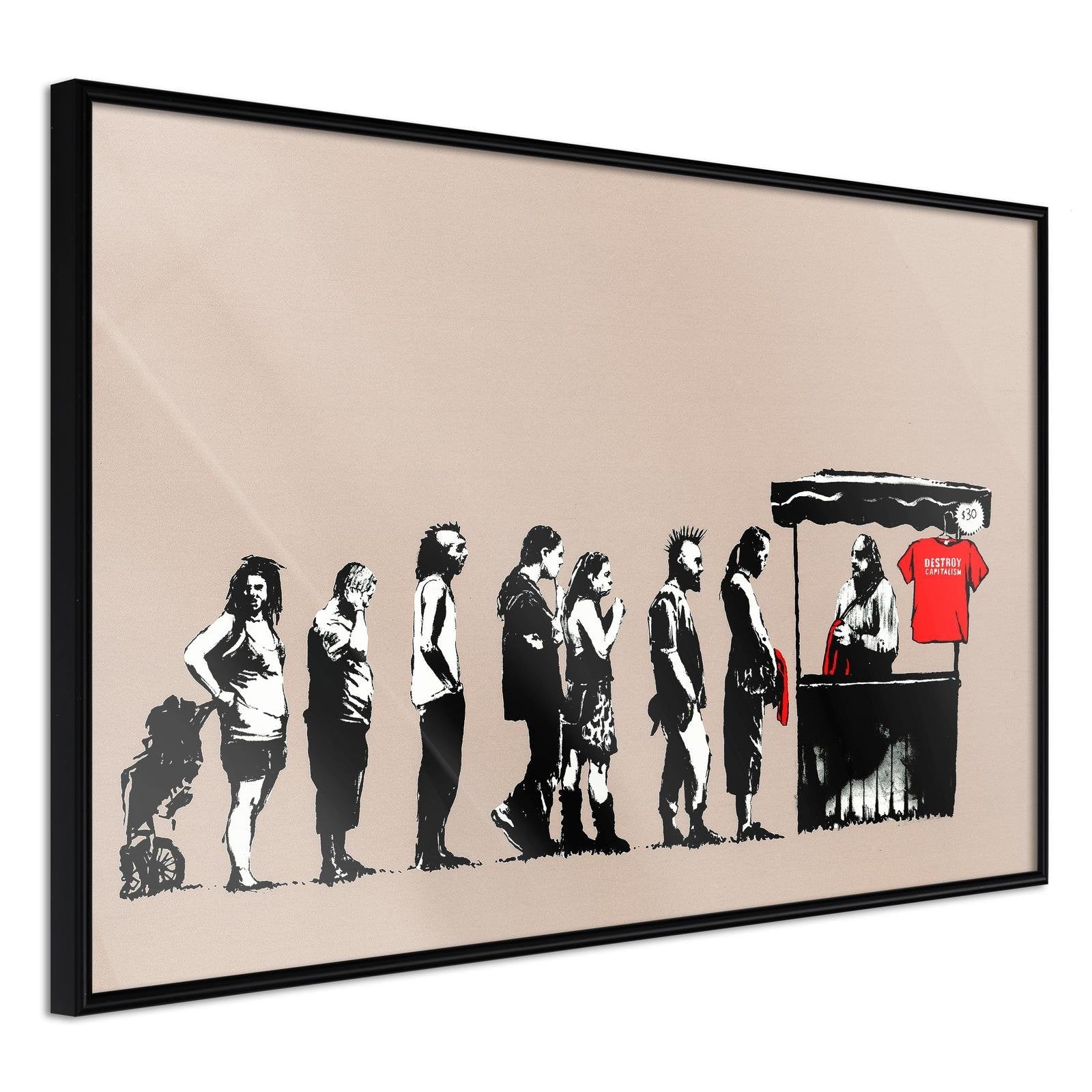 Läs mer om Inramad Poster / Tavla - Banksy: Festival - 45x30 Svart ram