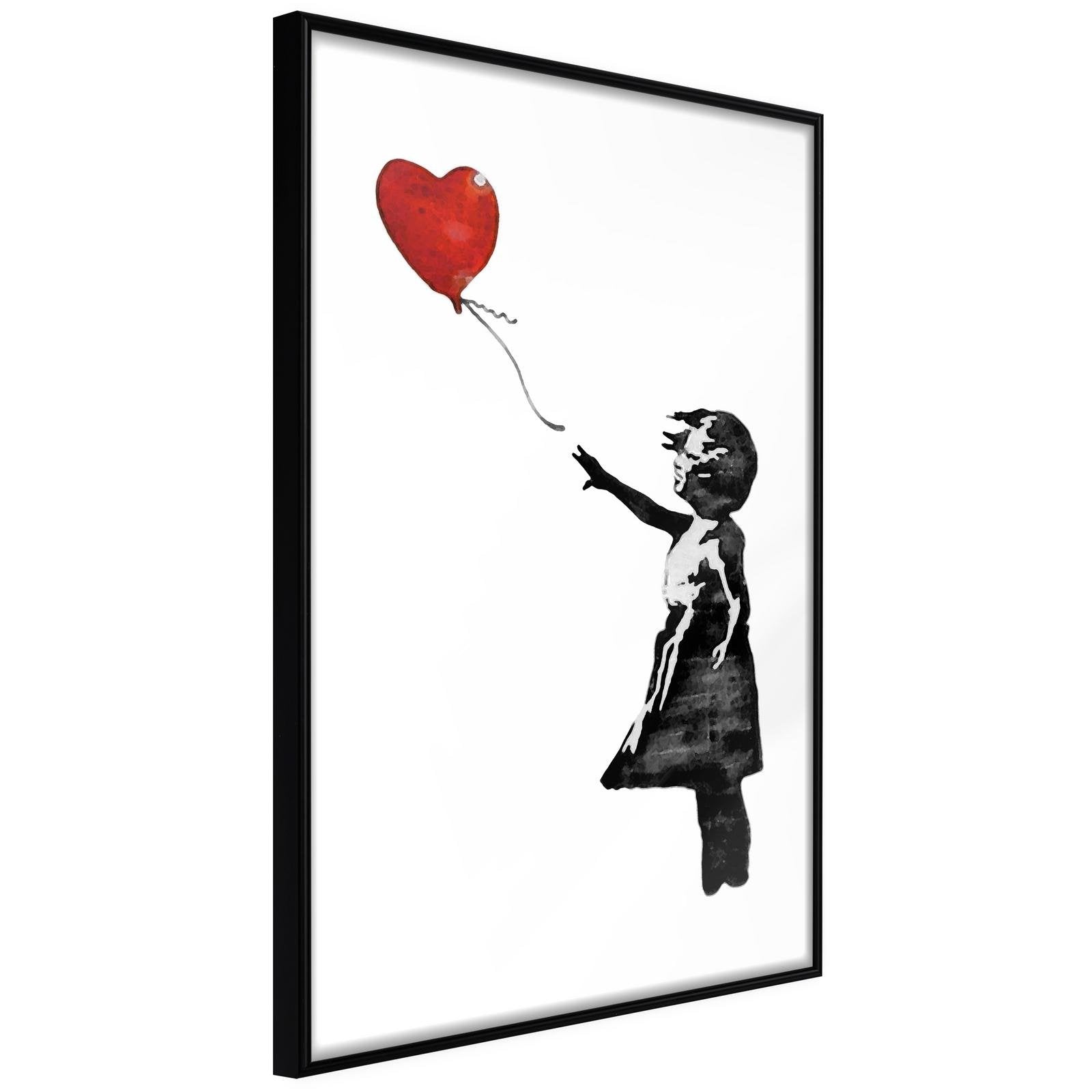 Läs mer om Inramad Poster / Tavla - Banksy: Girl with Balloon II - 40x60 Svart ram
