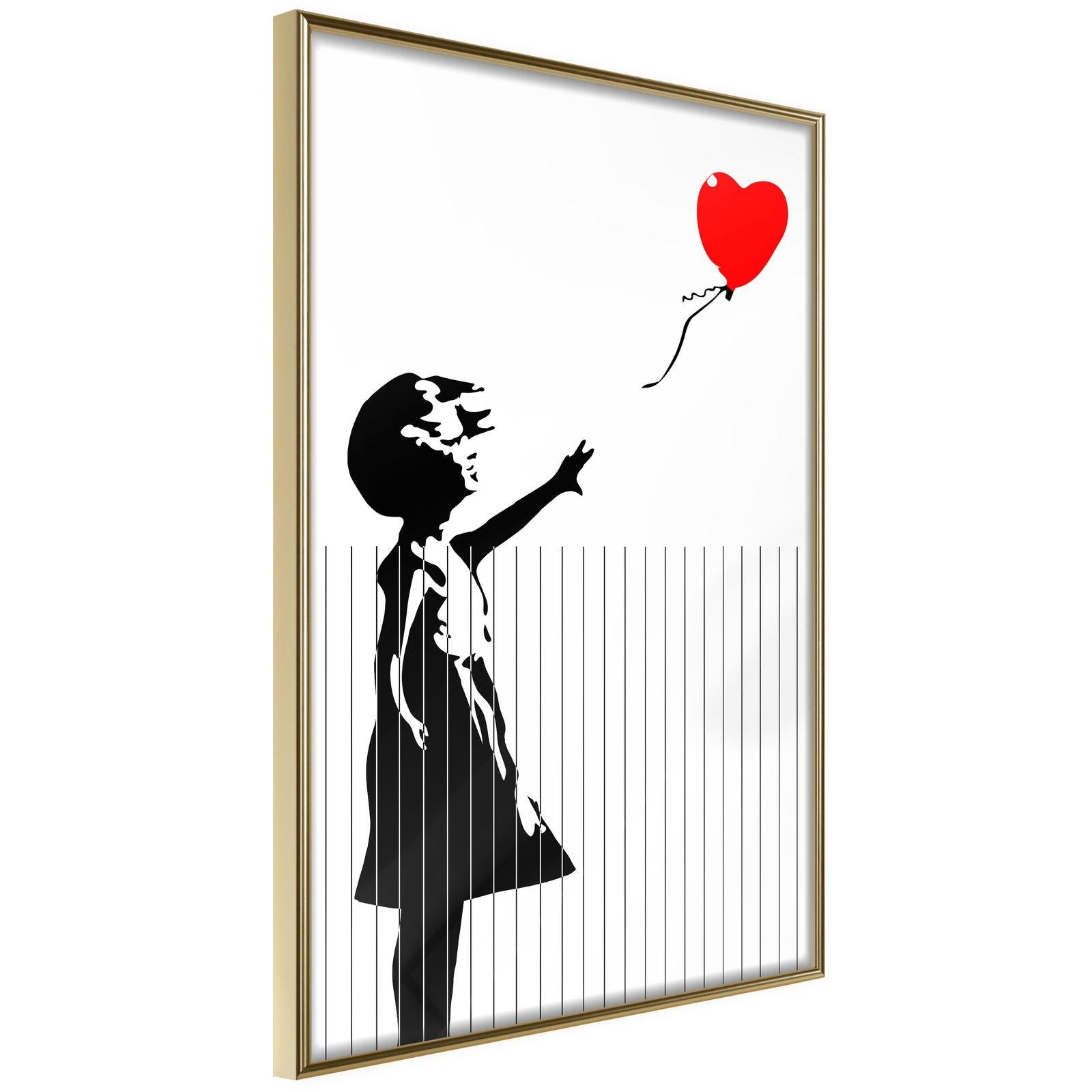 Läs mer om Inramad Poster / Tavla - Banksy: Love is in the Bin - 30x45 Guldram