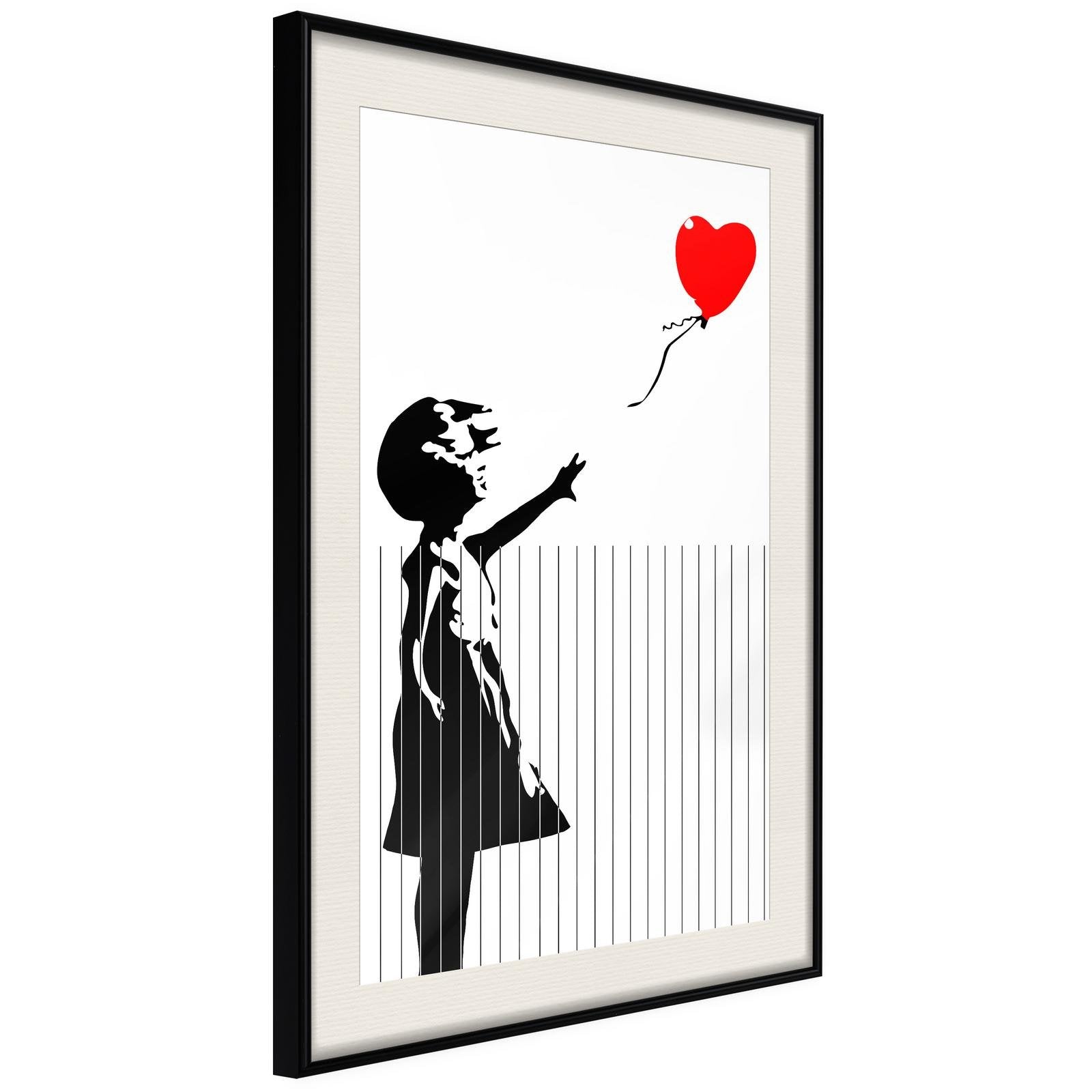 Läs mer om Inramad Poster / Tavla - Banksy: Love is in the Bin - 30x45 Svart ram med passepartout