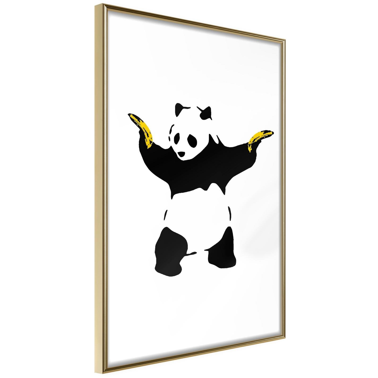 Inramad Poster / Tavla - Banksy: Panda With Guns - 40x60 Guldram