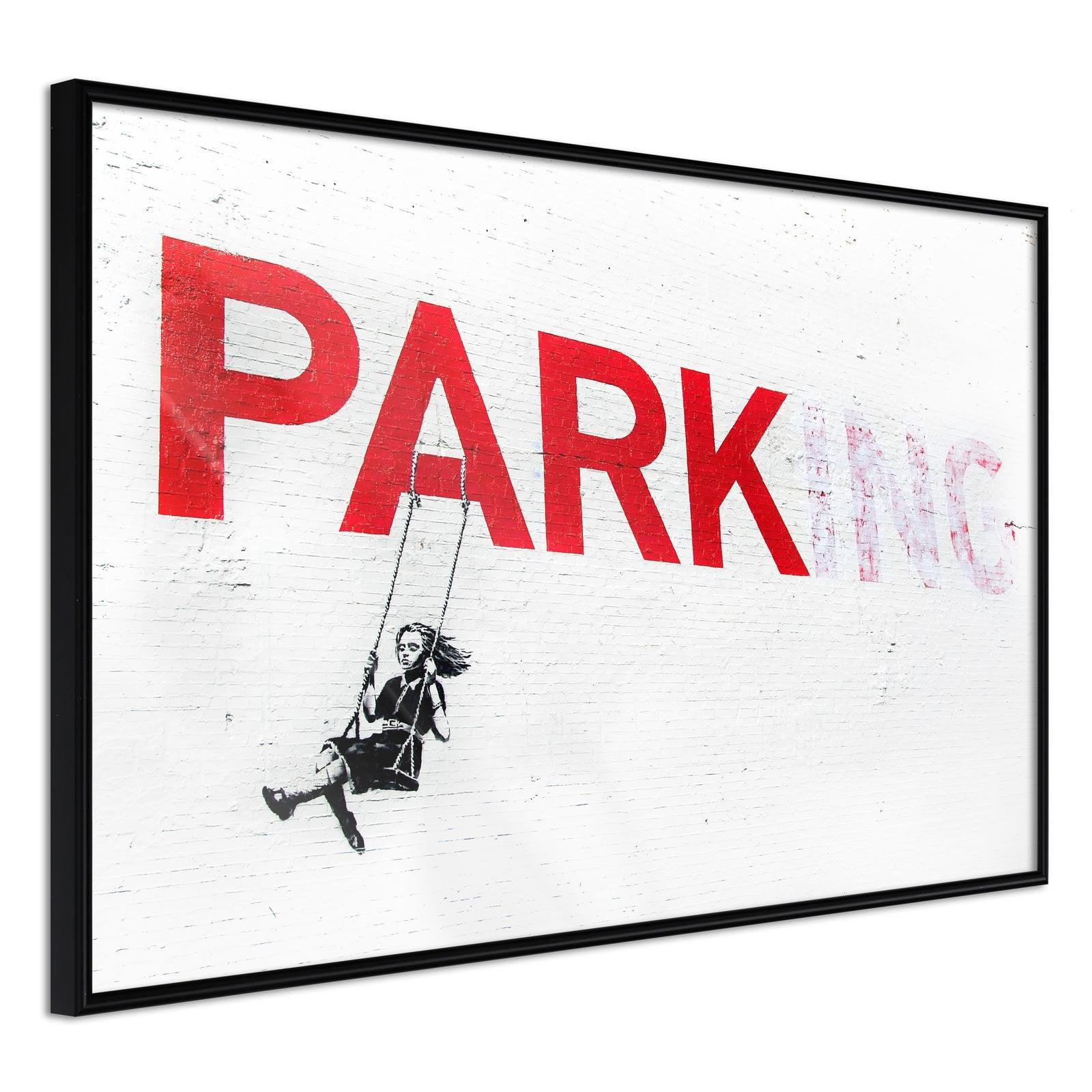 Inramad Poster / Tavla - Banksy: Park(ing) - 45x30 Svart ram