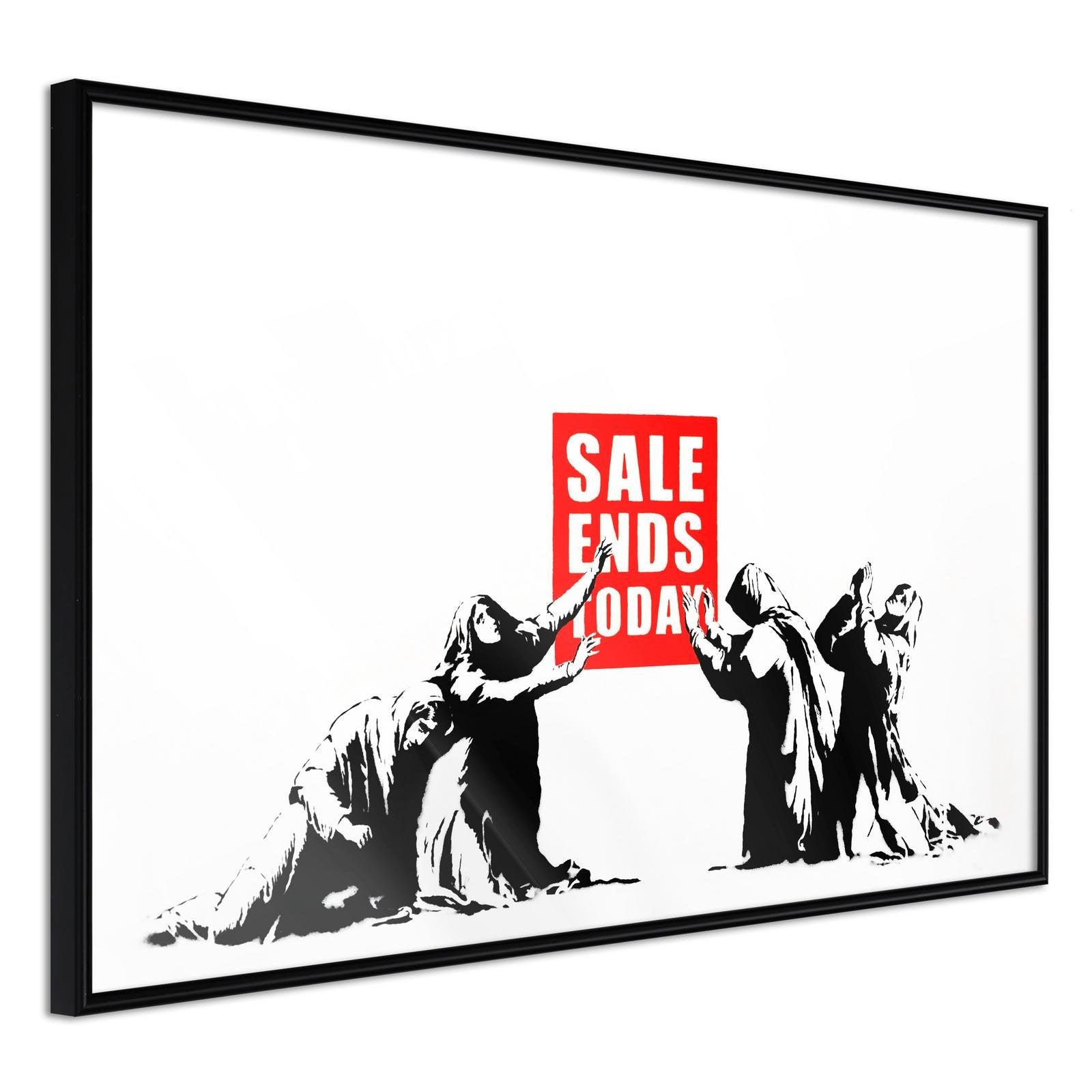 Läs mer om Inramad Poster / Tavla - Banksy: Sale Ends - 90x60 Svart ram