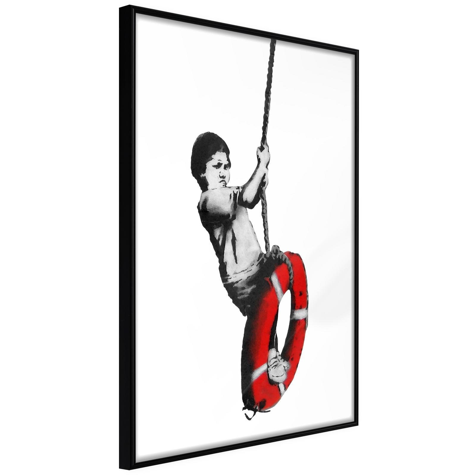 Inramad Poster / Tavla - Banksy: Swinger - 40x60 Svart ram