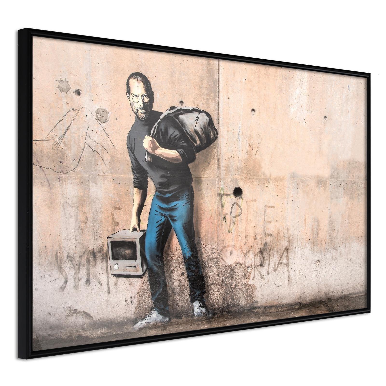 Läs mer om Inramad Poster / Tavla - Banksy: The Son of a Migrant from Syria - 45x30 Svart ram