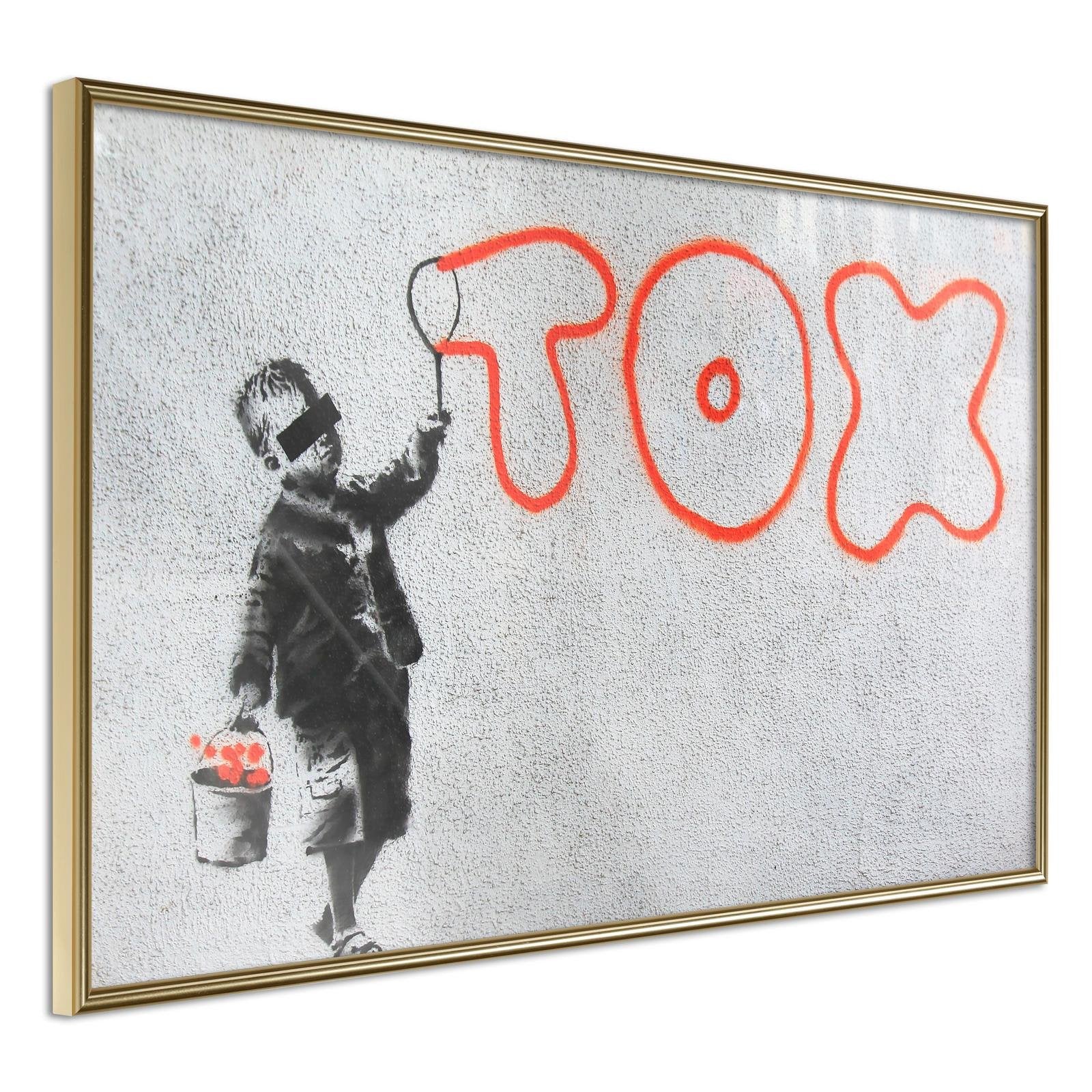 Läs mer om Inramad Poster / Tavla - Banksy: Tox - 90x60 Guldram