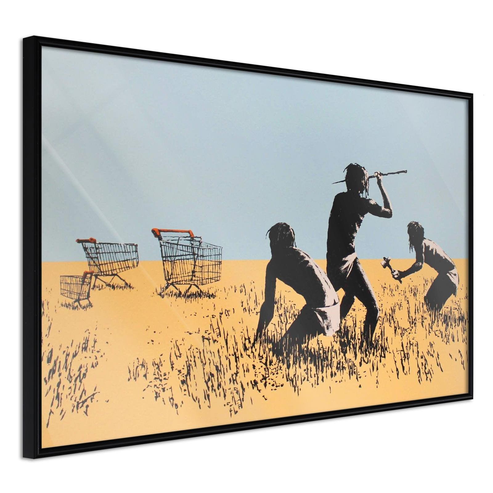 Inramad Poster / Tavla - Banksy: Trolley Hunters - 90x60 Svart ram