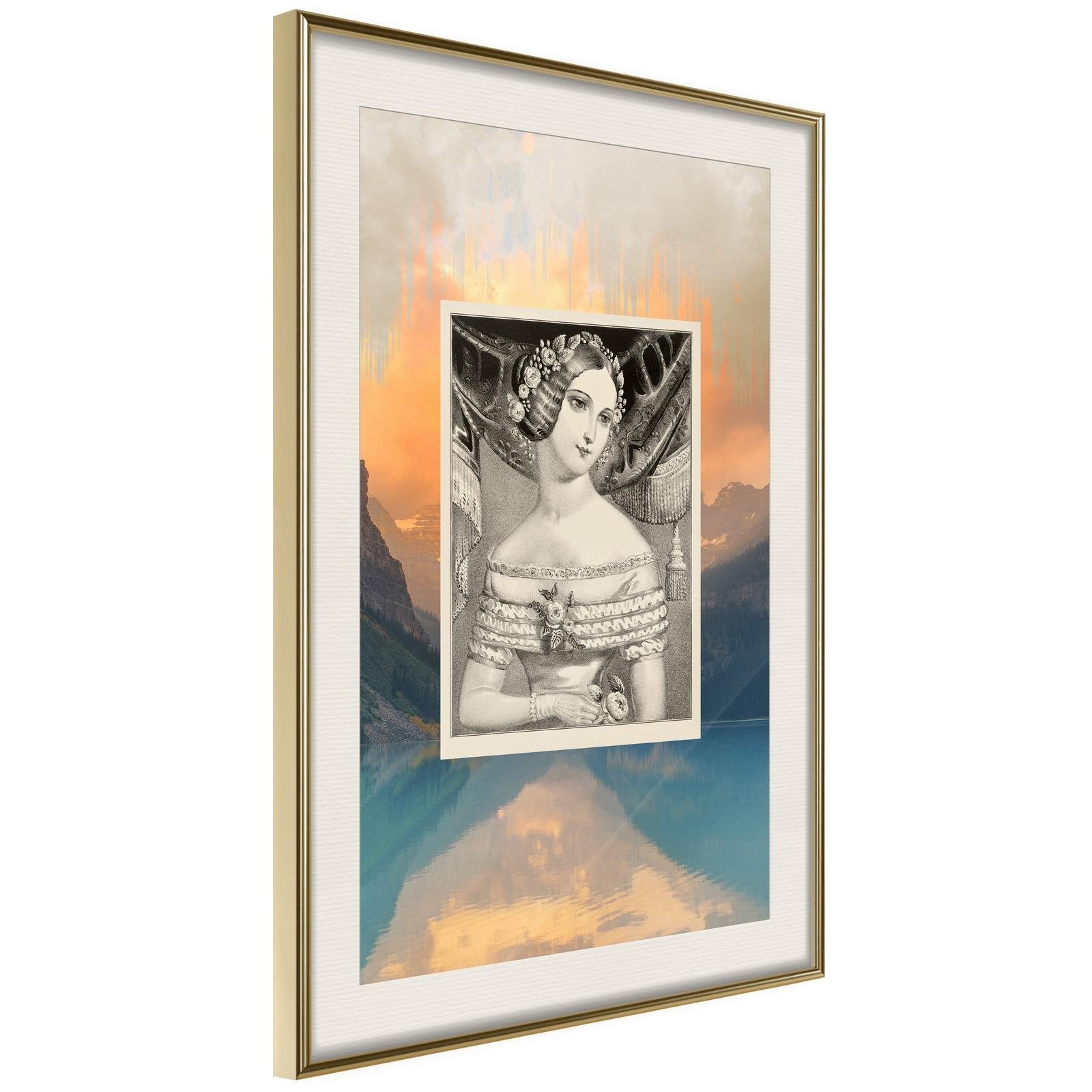 Läs mer om Inramad Poster / Tavla - Beauty from Centuries Ago - 40x60 Guldram med passepartout