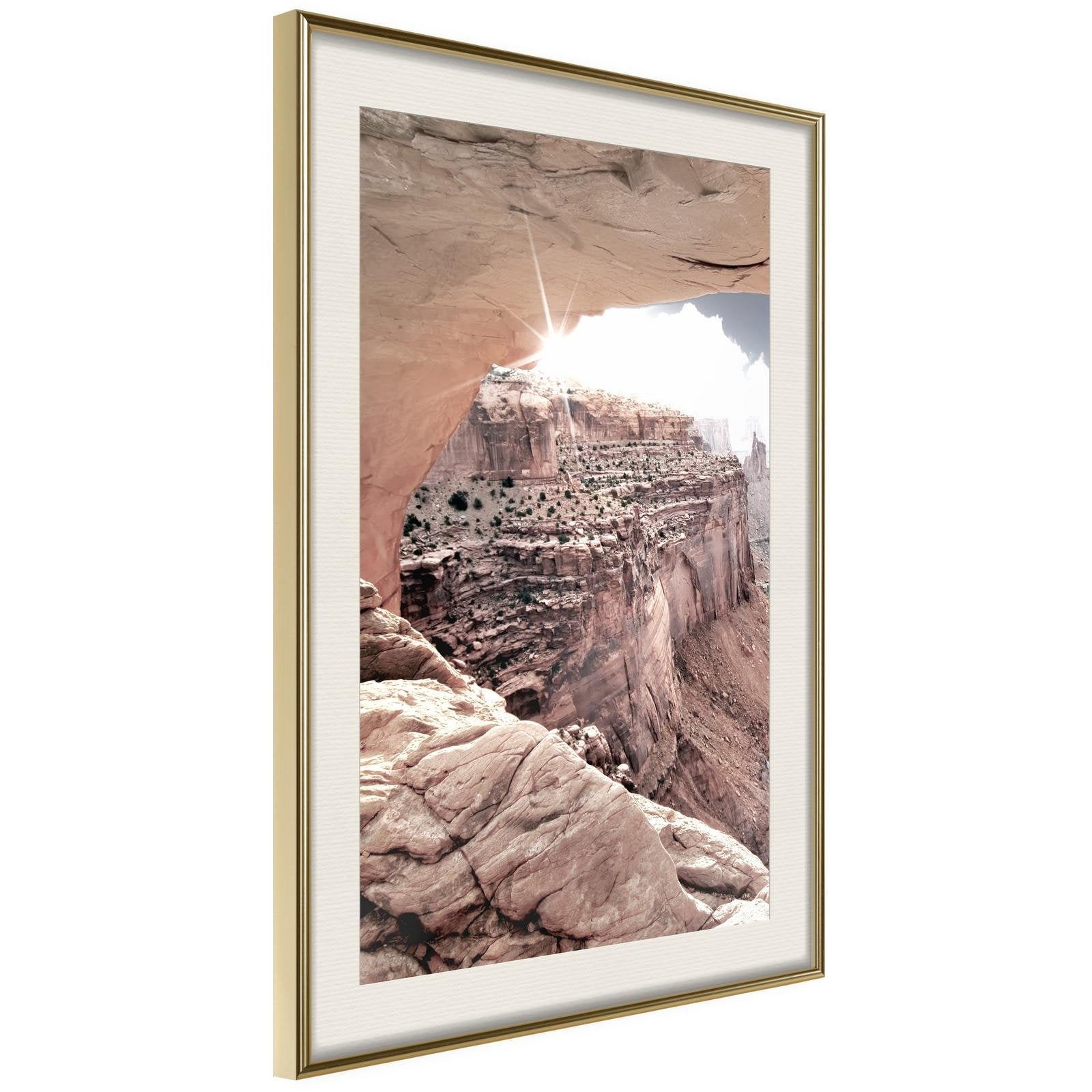 Läs mer om Inramad Poster / Tavla - Beauty of the Canyon - 40x60 Guldram med passepartout