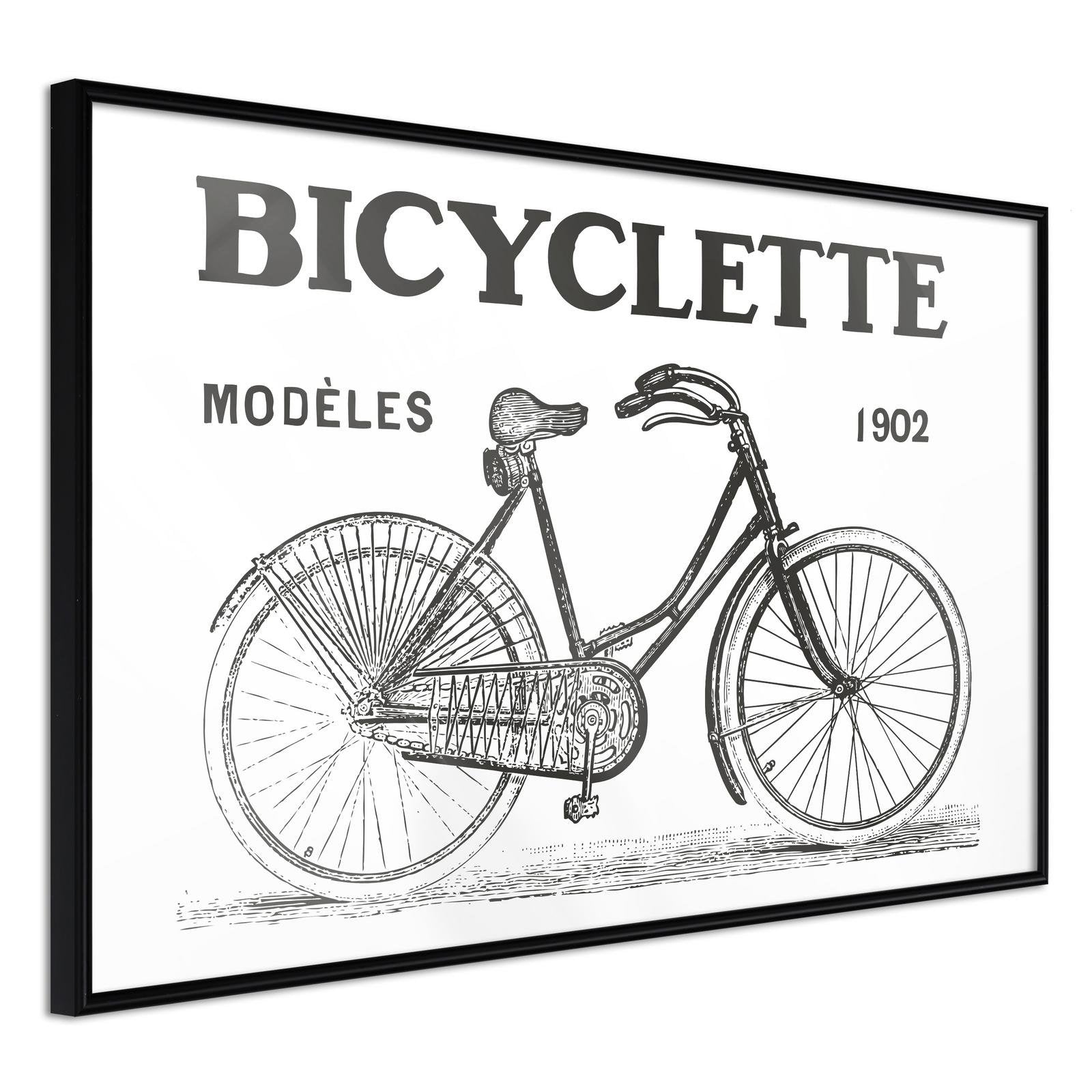 Läs mer om Inramad Poster / Tavla - Bicyclette - 45x30 Svart ram