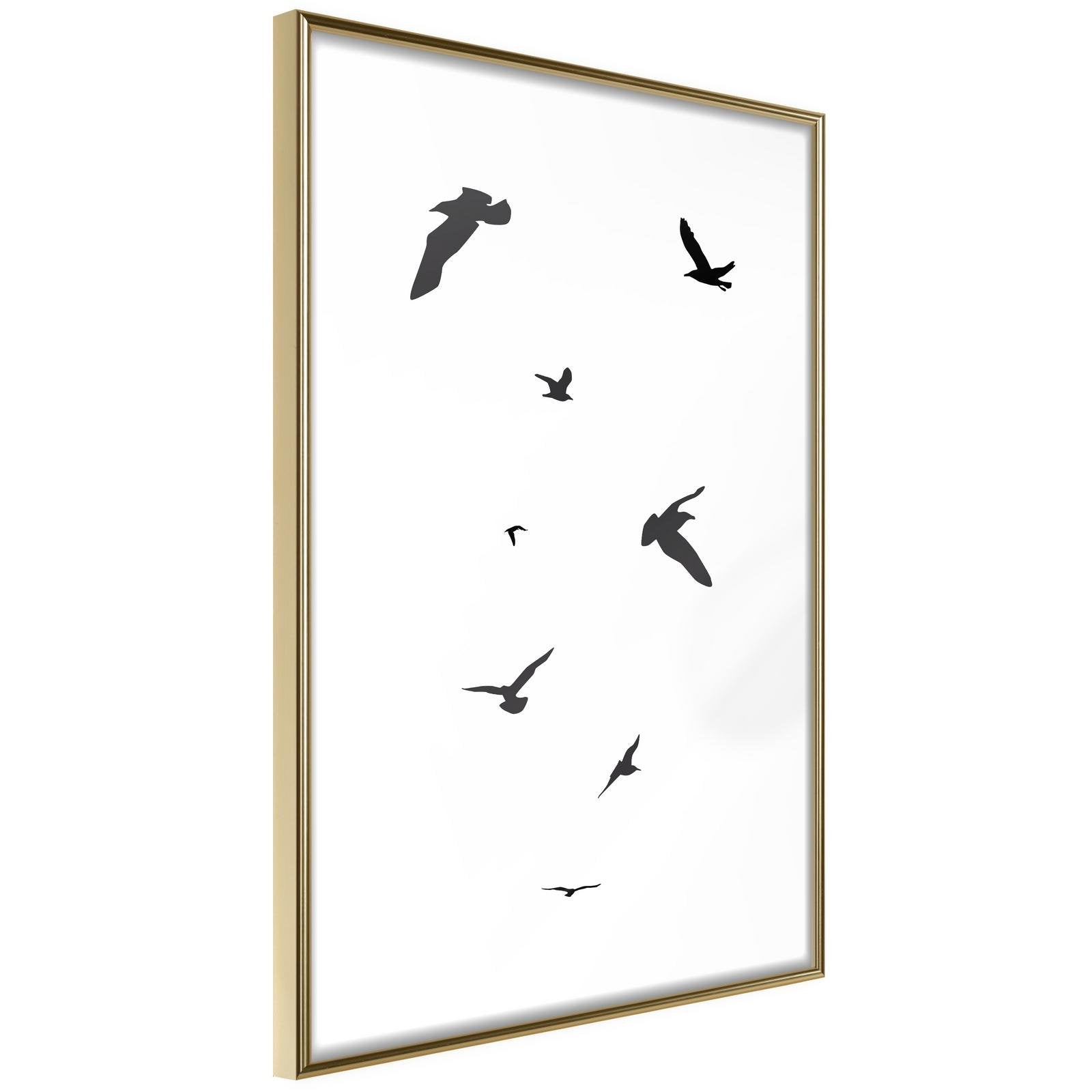 Läs mer om Inramad Poster / Tavla - Birds - 20x30 Guldram