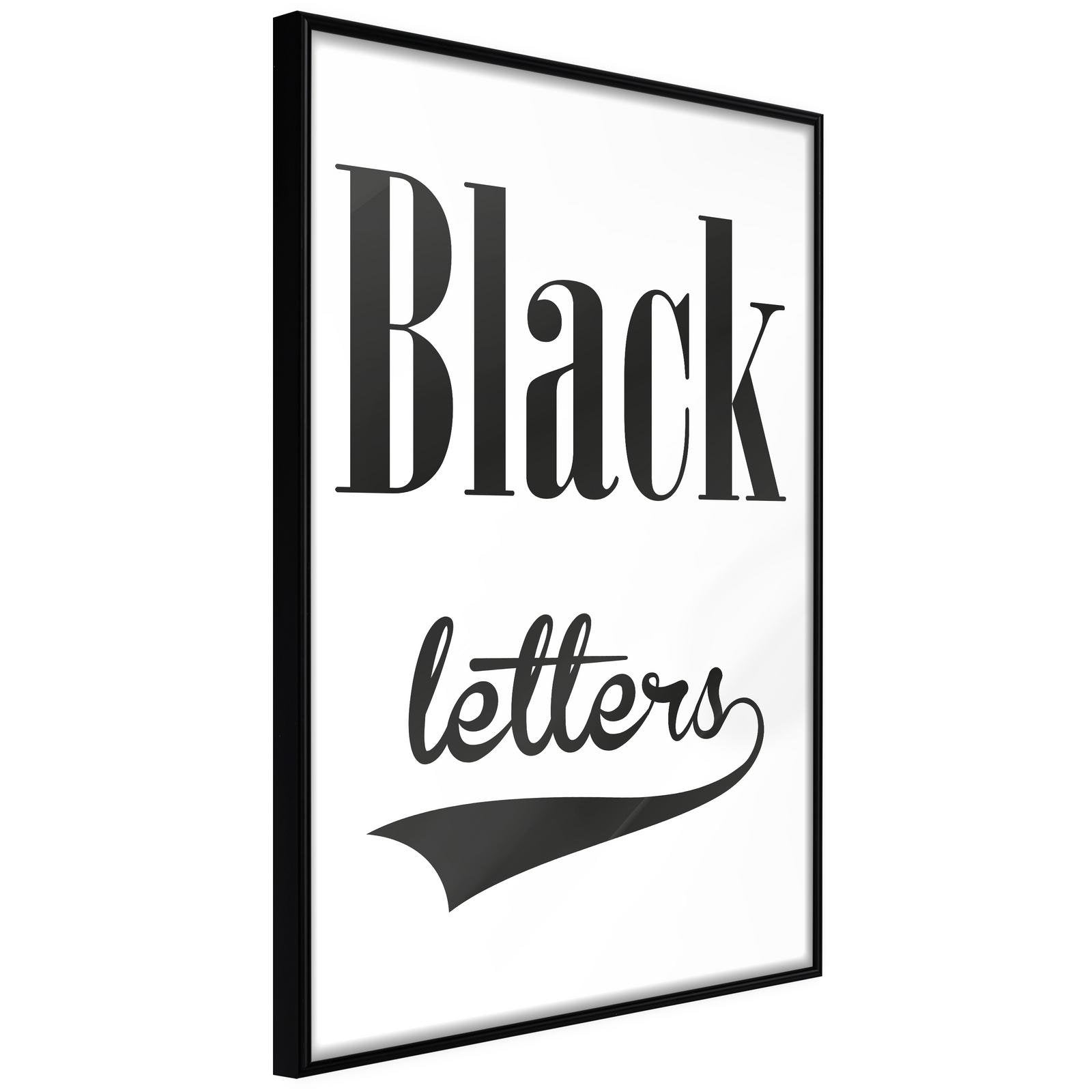 Läs mer om Inramad Poster / Tavla - Black Lettering - 20x30 Svart ram