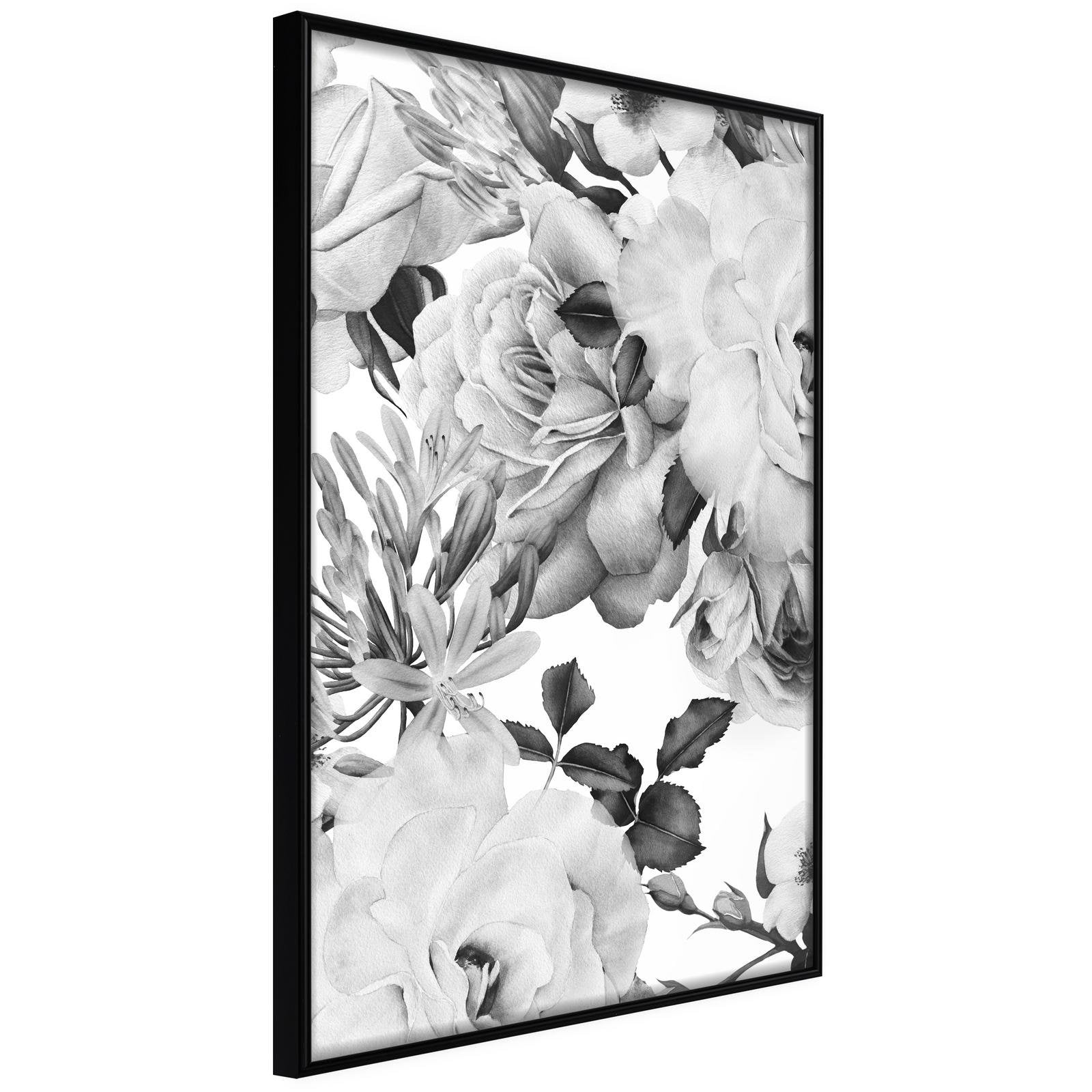 Läs mer om Inramad Poster / Tavla - Black and White Nature - 40x60 Svart ram