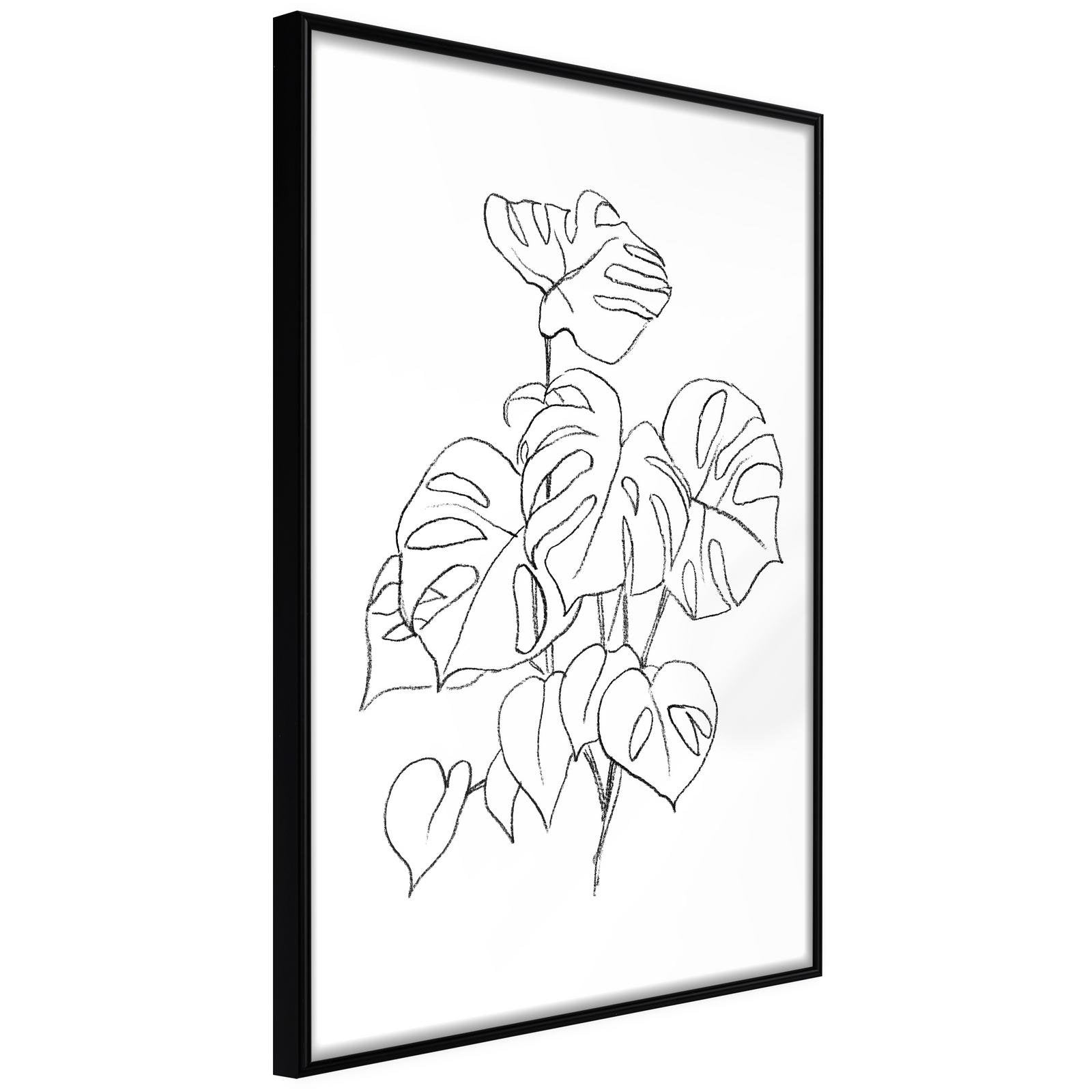 Läs mer om Inramad Poster / Tavla - Bouquet of Leaves - 30x45 Svart ram