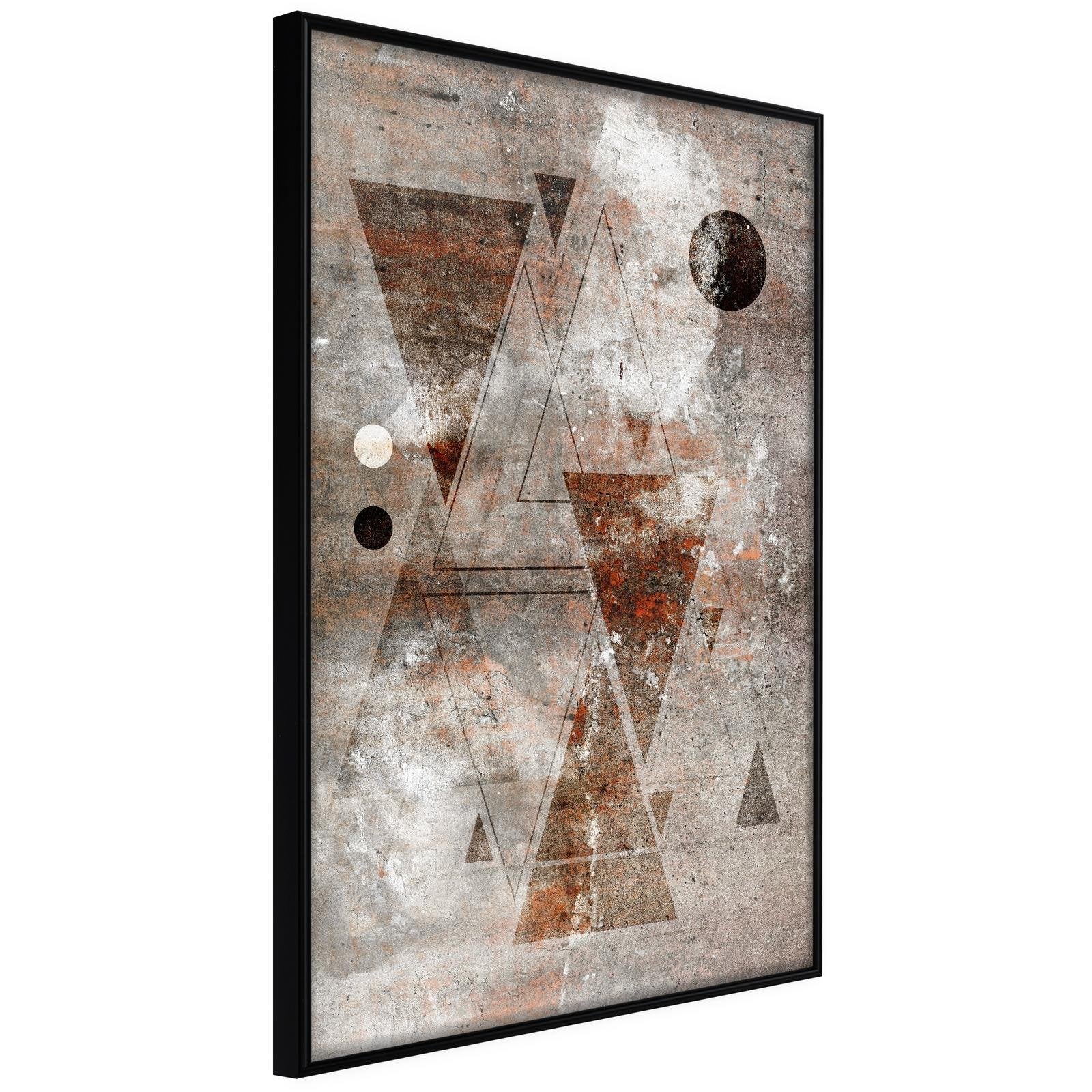 Inramad Poster / Tavla - Brick-Built Triangles - 30x45 Svart ram