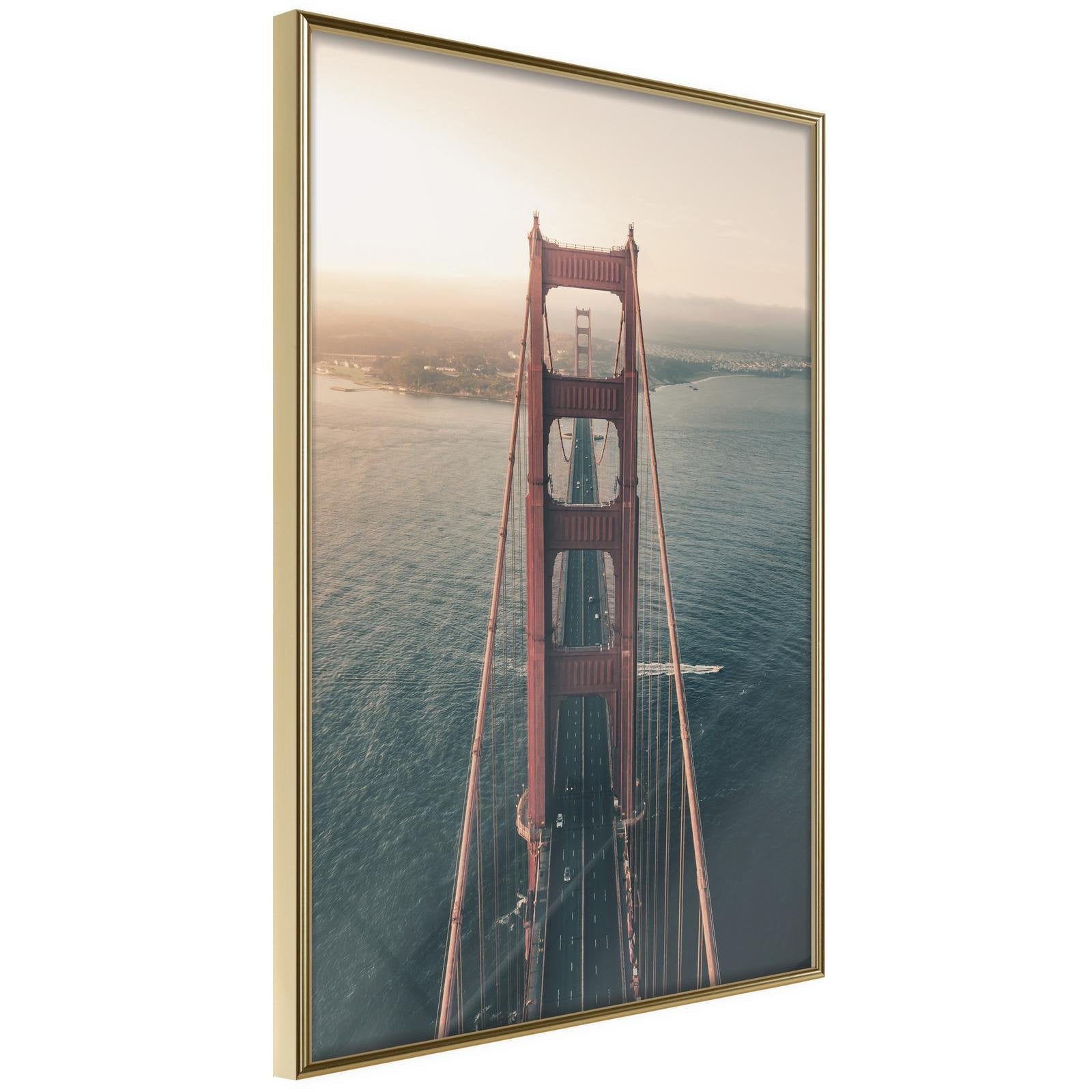 Inramad Poster / Tavla - Bridge in San Francisco I - 20x30 Guldram