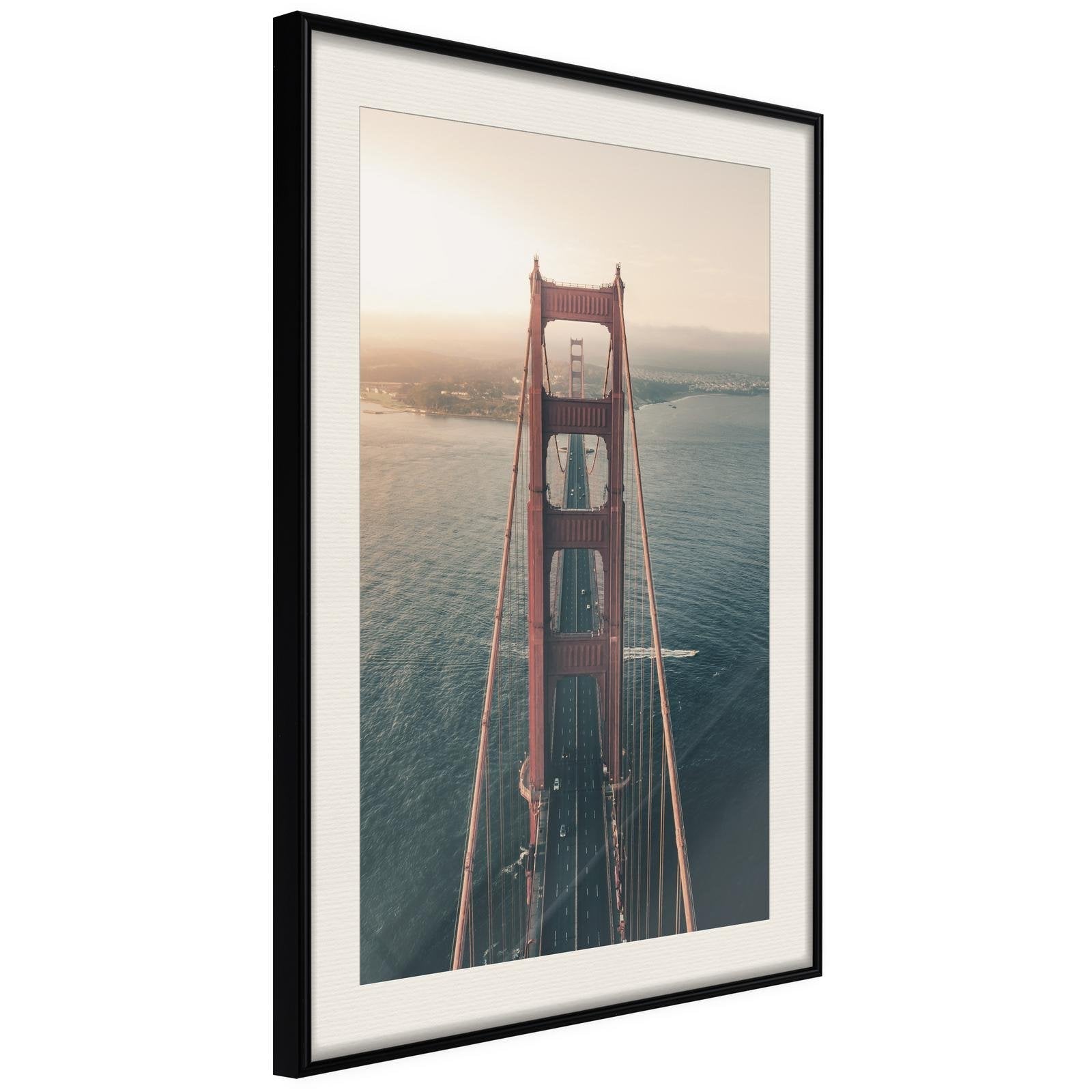 Läs mer om Inramad Poster / Tavla - Bridge in San Francisco I - 40x60 Svart ram med passepartout