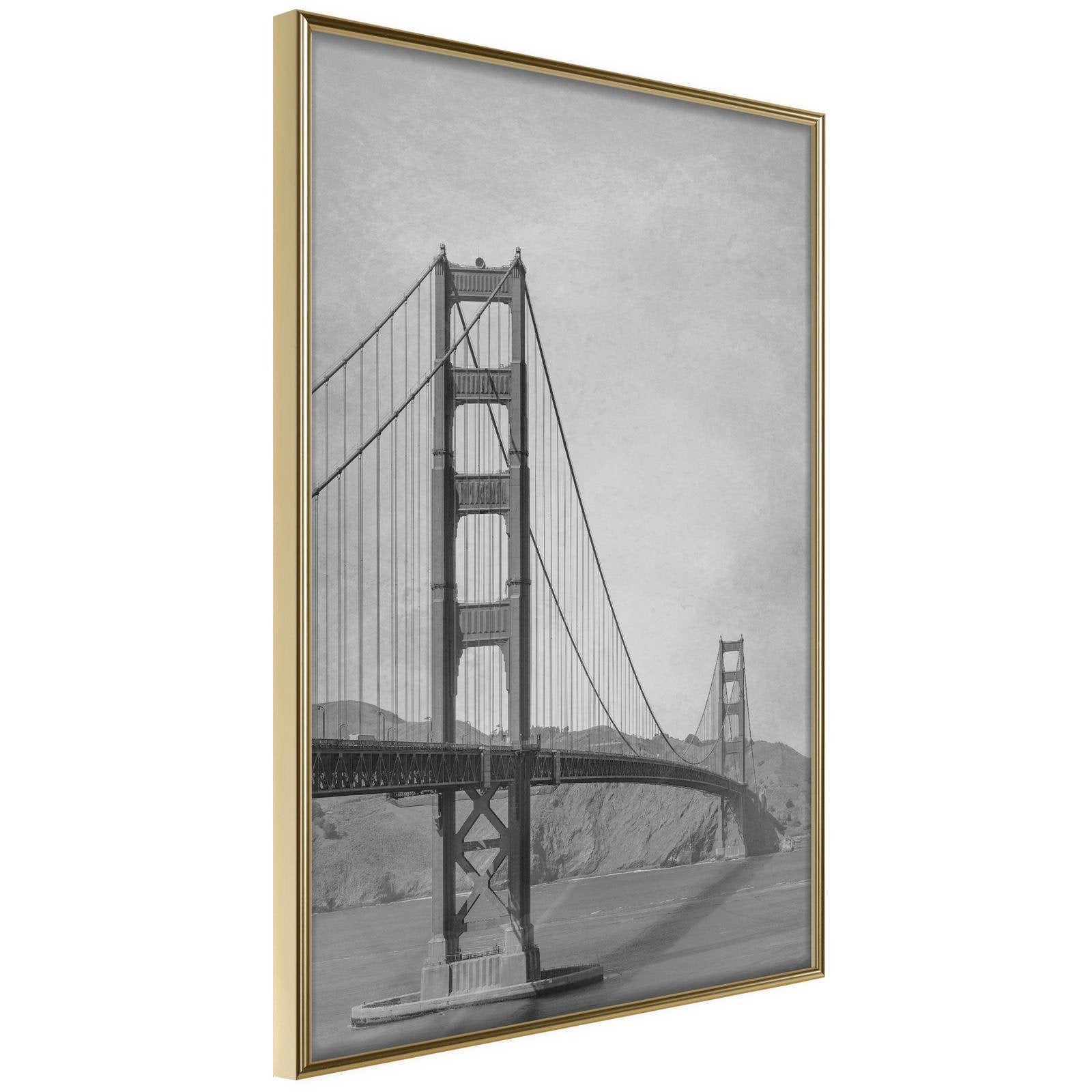 Läs mer om Inramad Poster / Tavla - Bridge in San Francisco II - 40x60 Guldram