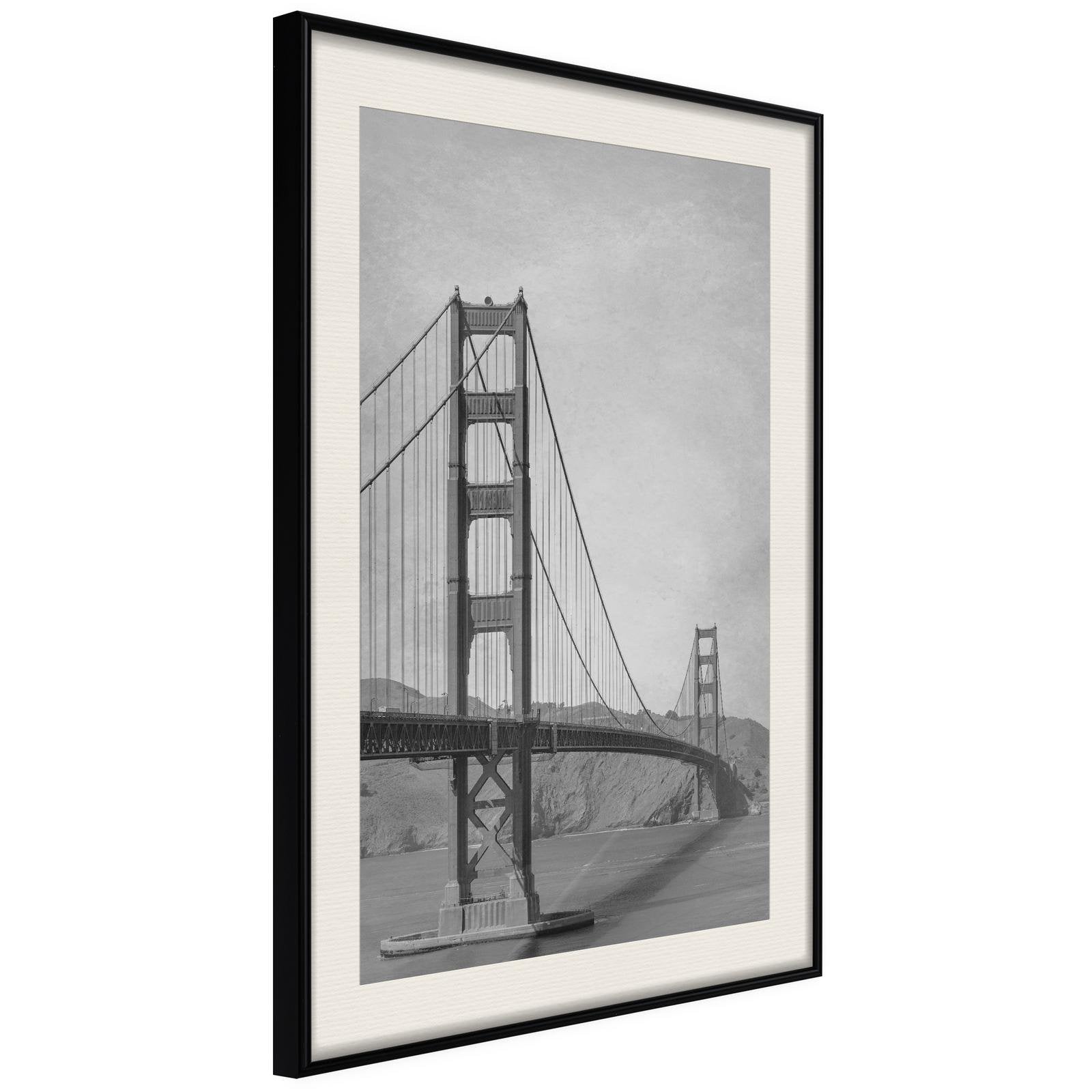 Läs mer om Inramad Poster / Tavla - Bridge in San Francisco II - 30x45 Svart ram med passepartout