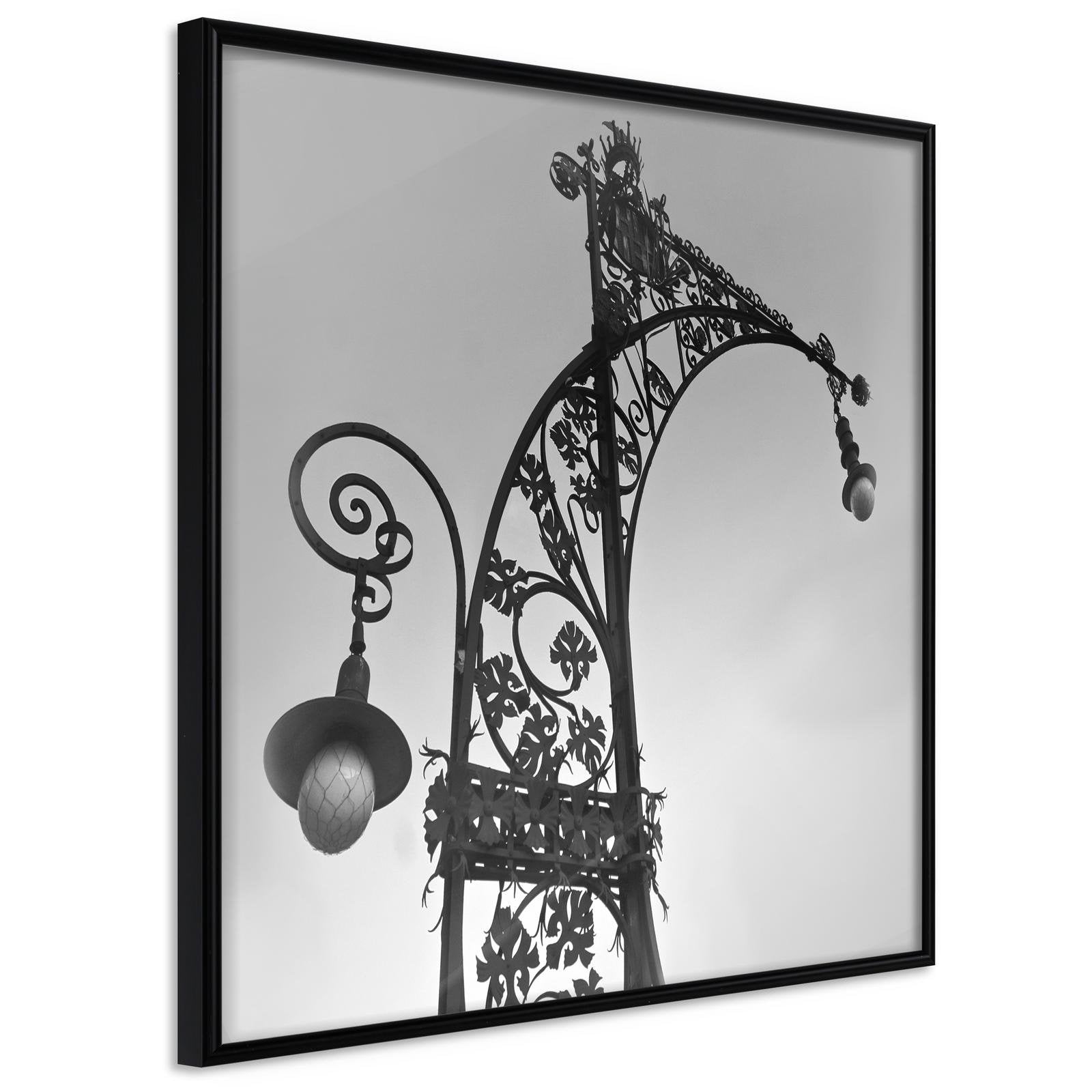 Inramad Poster / Tavla - Charming Lantern - 30x30 Svart ram