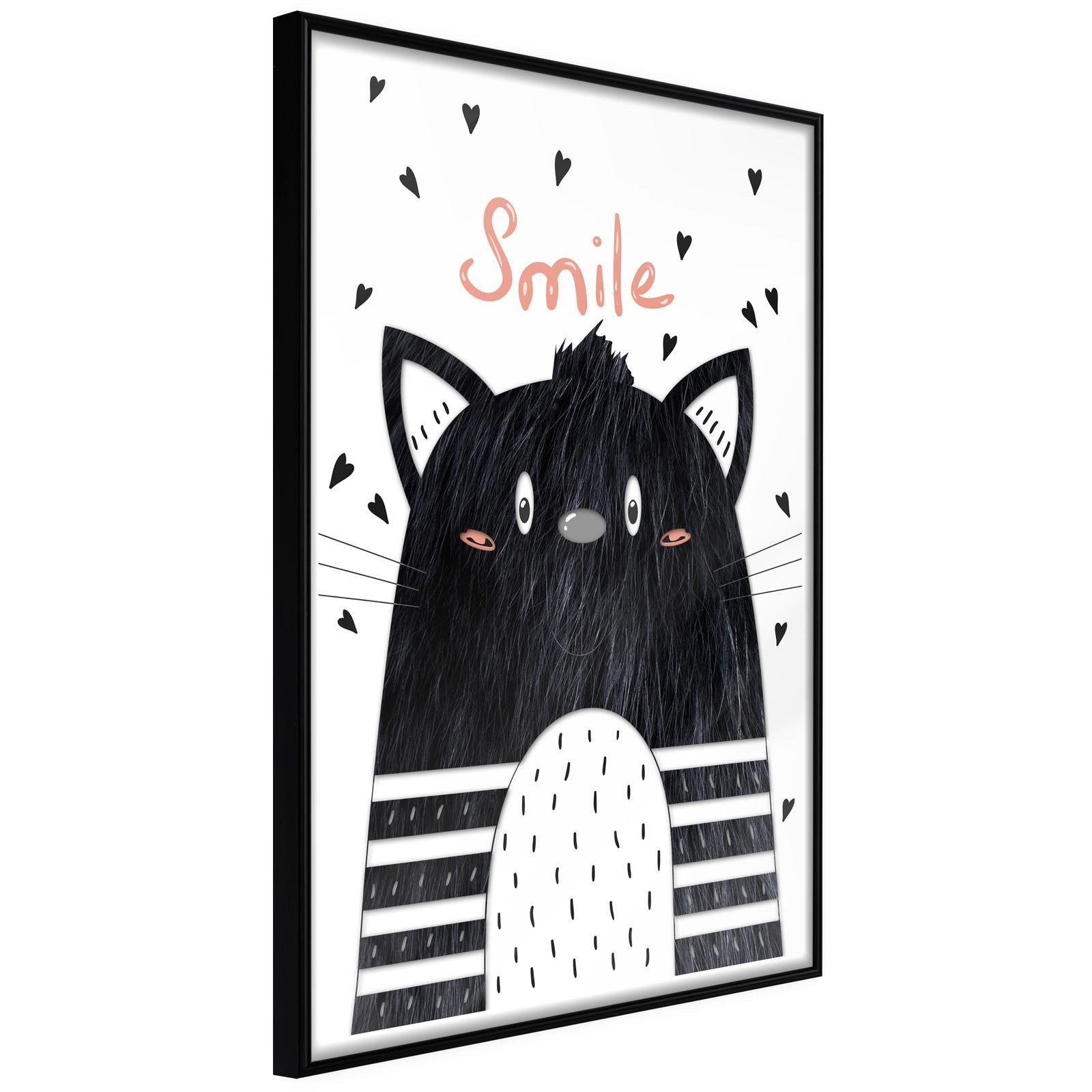 Läs mer om Inramad Poster / Tavla - Cheerful Kitten - 20x30 Svart ram