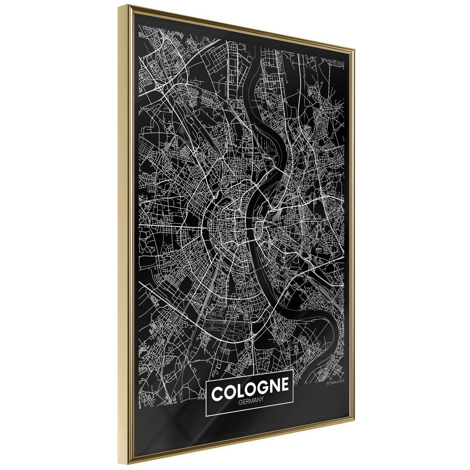 Läs mer om Inramad Poster / Tavla - City Map: Cologne