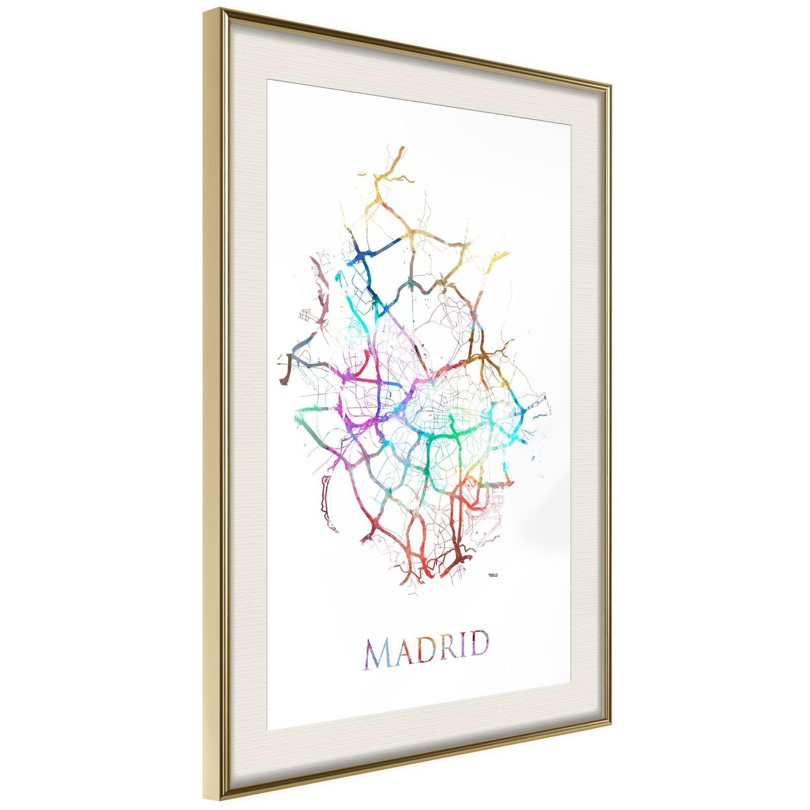 Läs mer om Inramad Poster / Tavla - City Map: Madrid