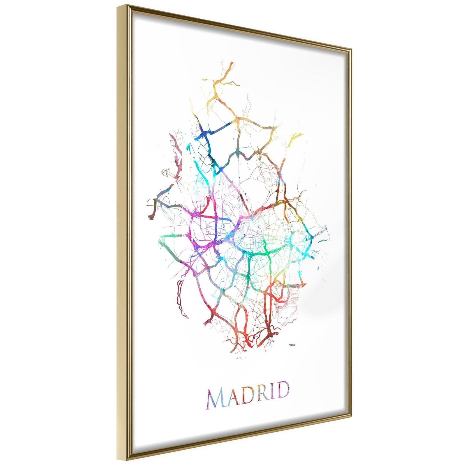 Läs mer om Inramad Poster / Tavla - City Map: Madrid