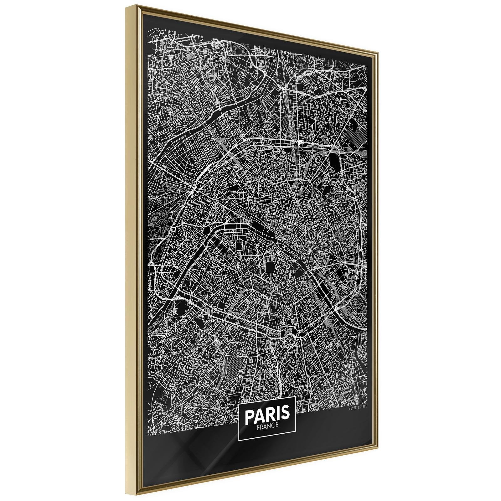Läs mer om Inramad Poster / Tavla - City Map: Paris